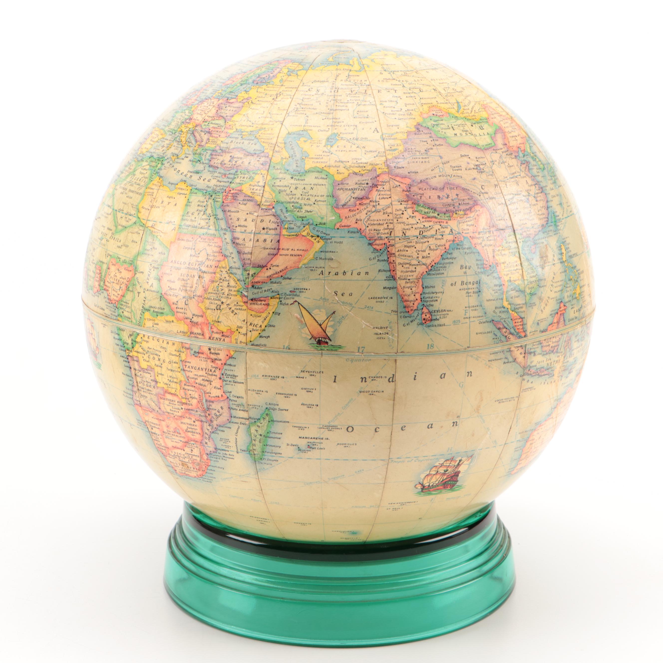 Replogle and Rand McNally Indexed Terrestrial World Globes