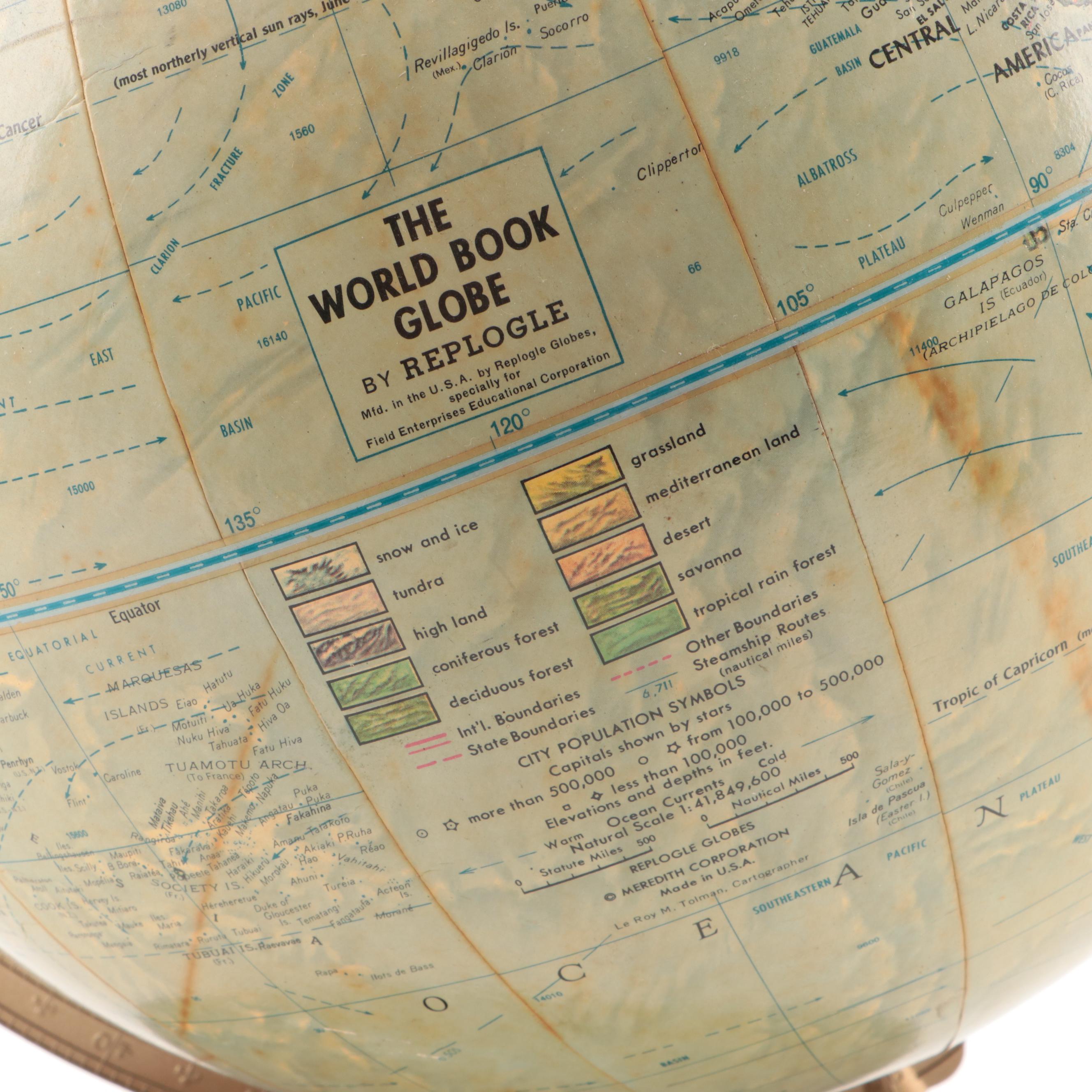 Replogle and Rand McNally Indexed Terrestrial World Globes