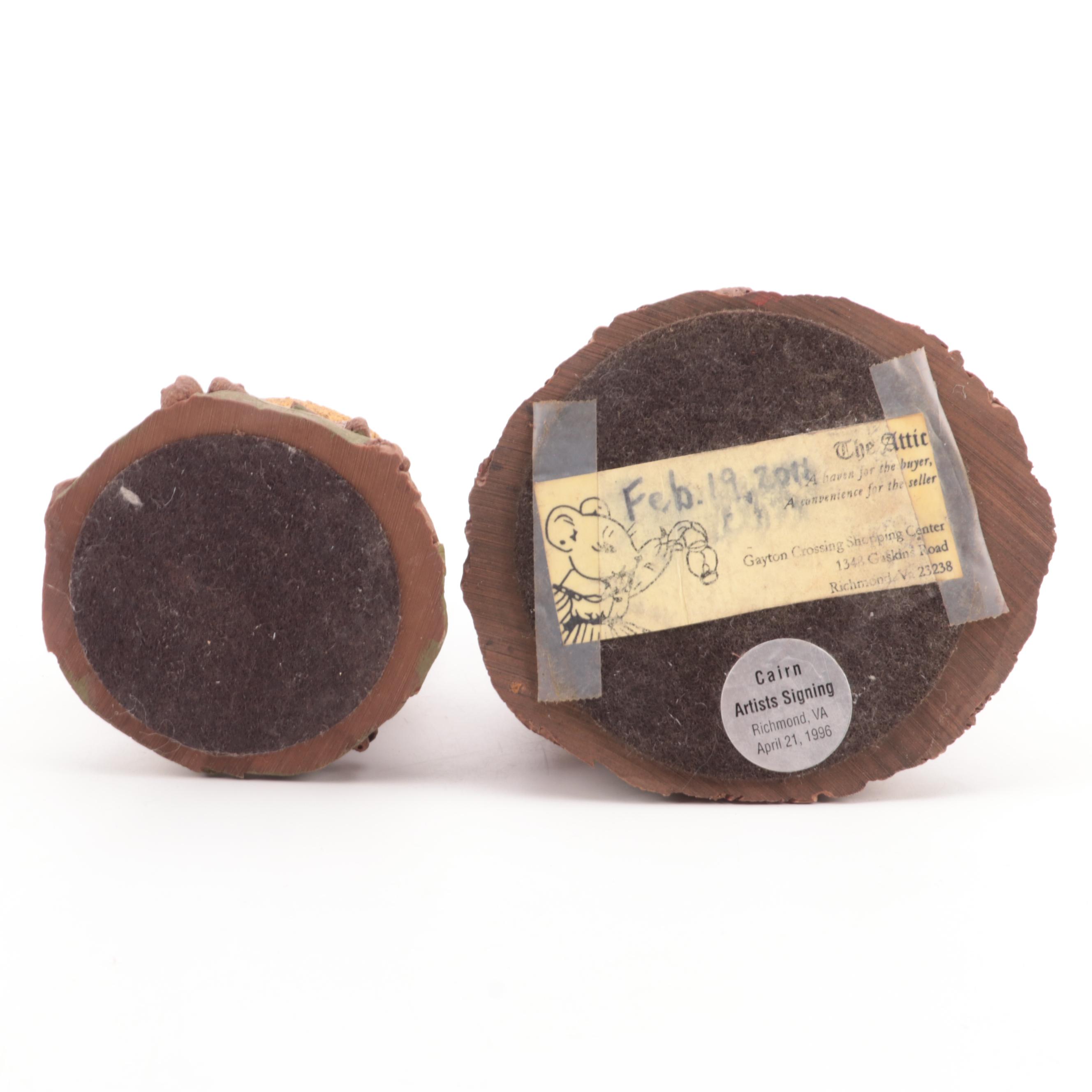 Tom Clark/Tim Wolfe Earthenware Gnome Figurines With Rabbit Figures and Planters