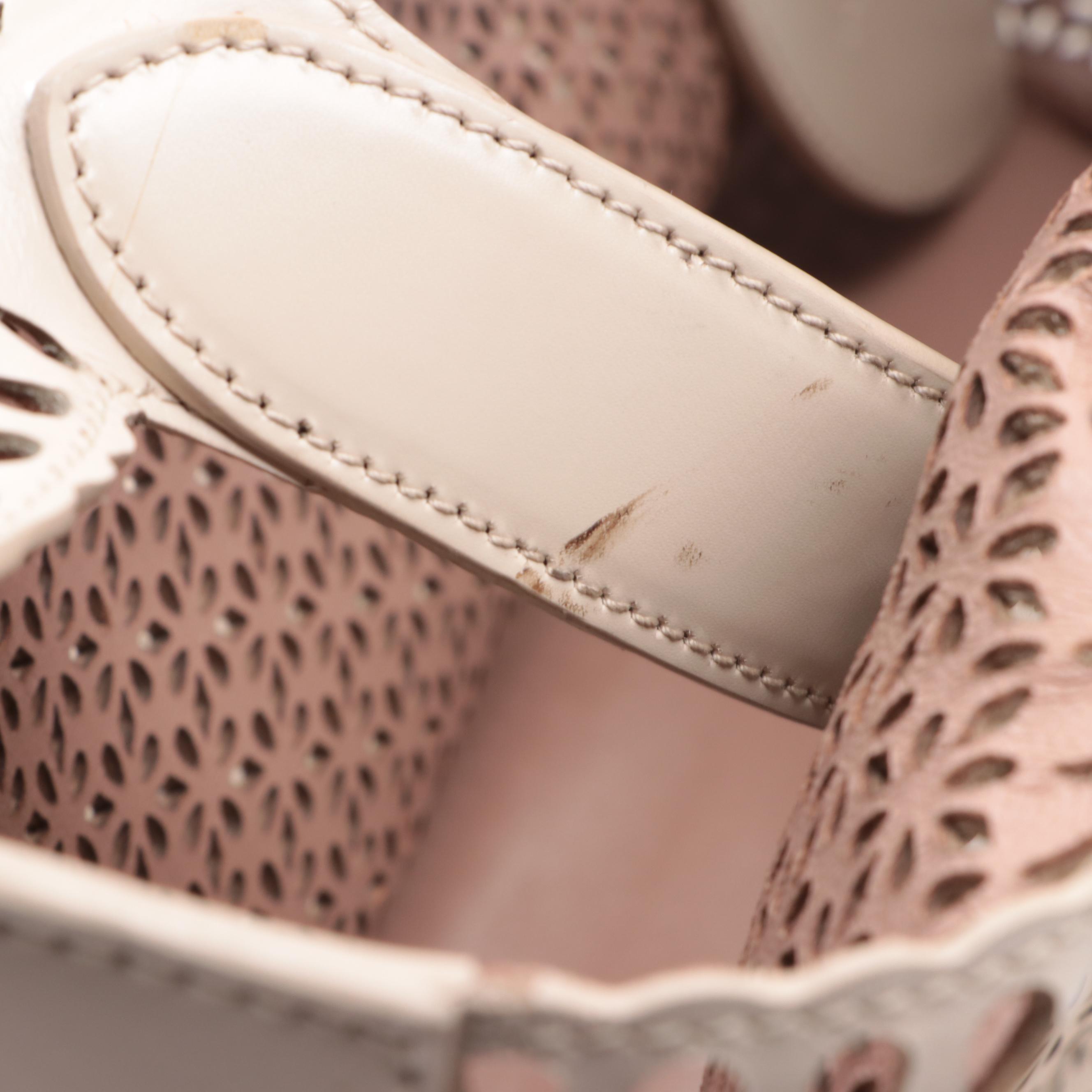 Alaïa Laser Cut Leather Tote with Zip Pouch