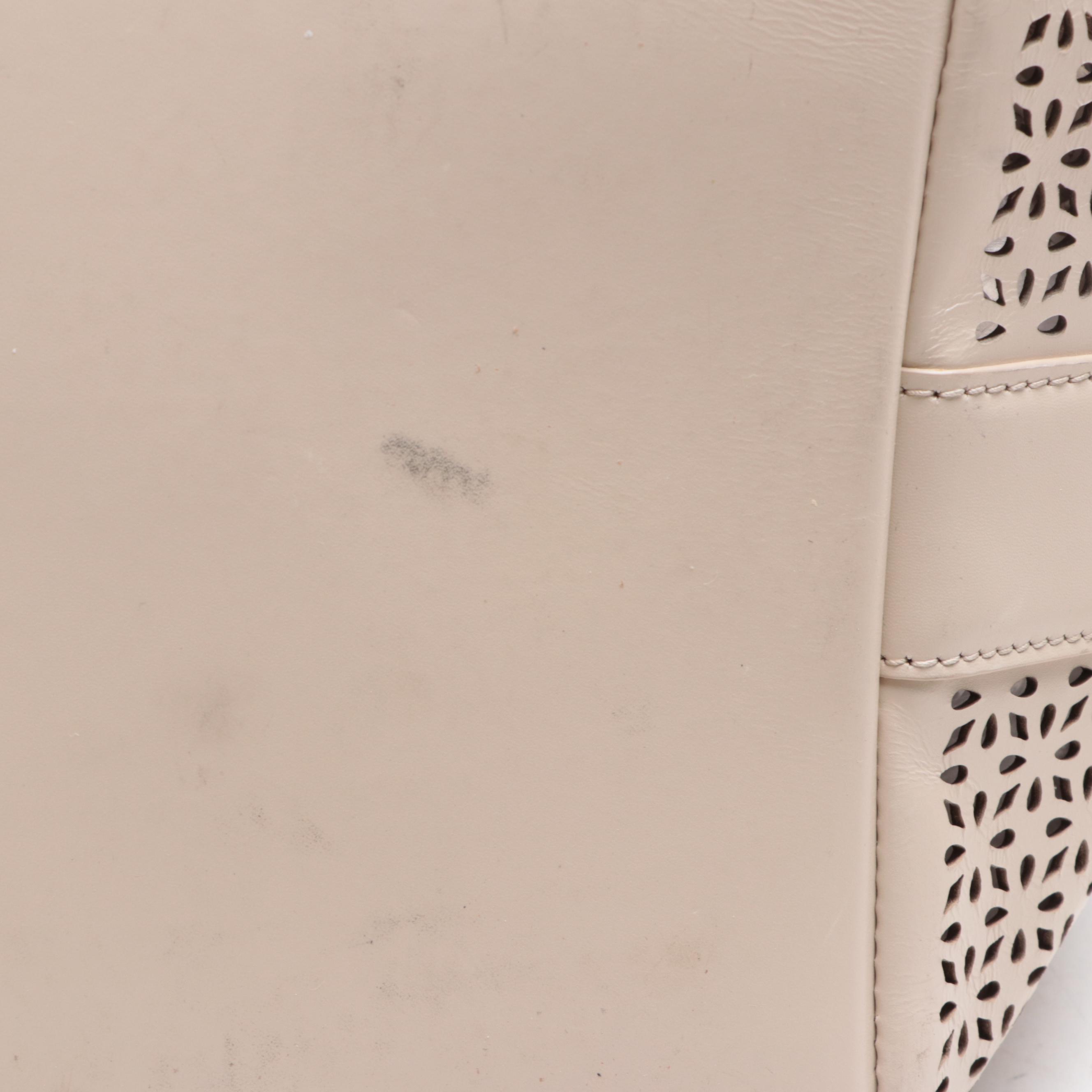 Alaïa Laser Cut Leather Tote with Zip Pouch