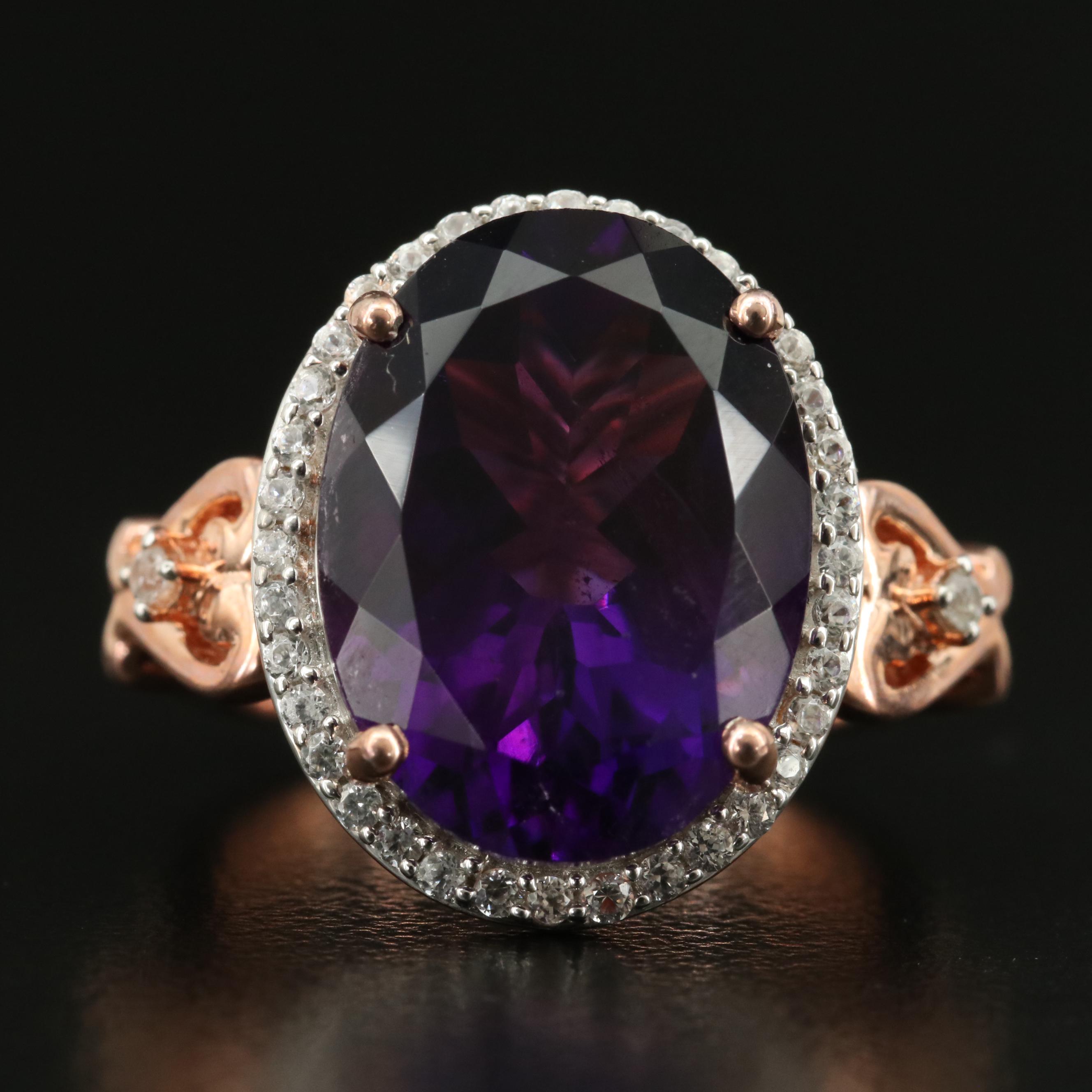 Sterling Amethyst and Sapphire Ring