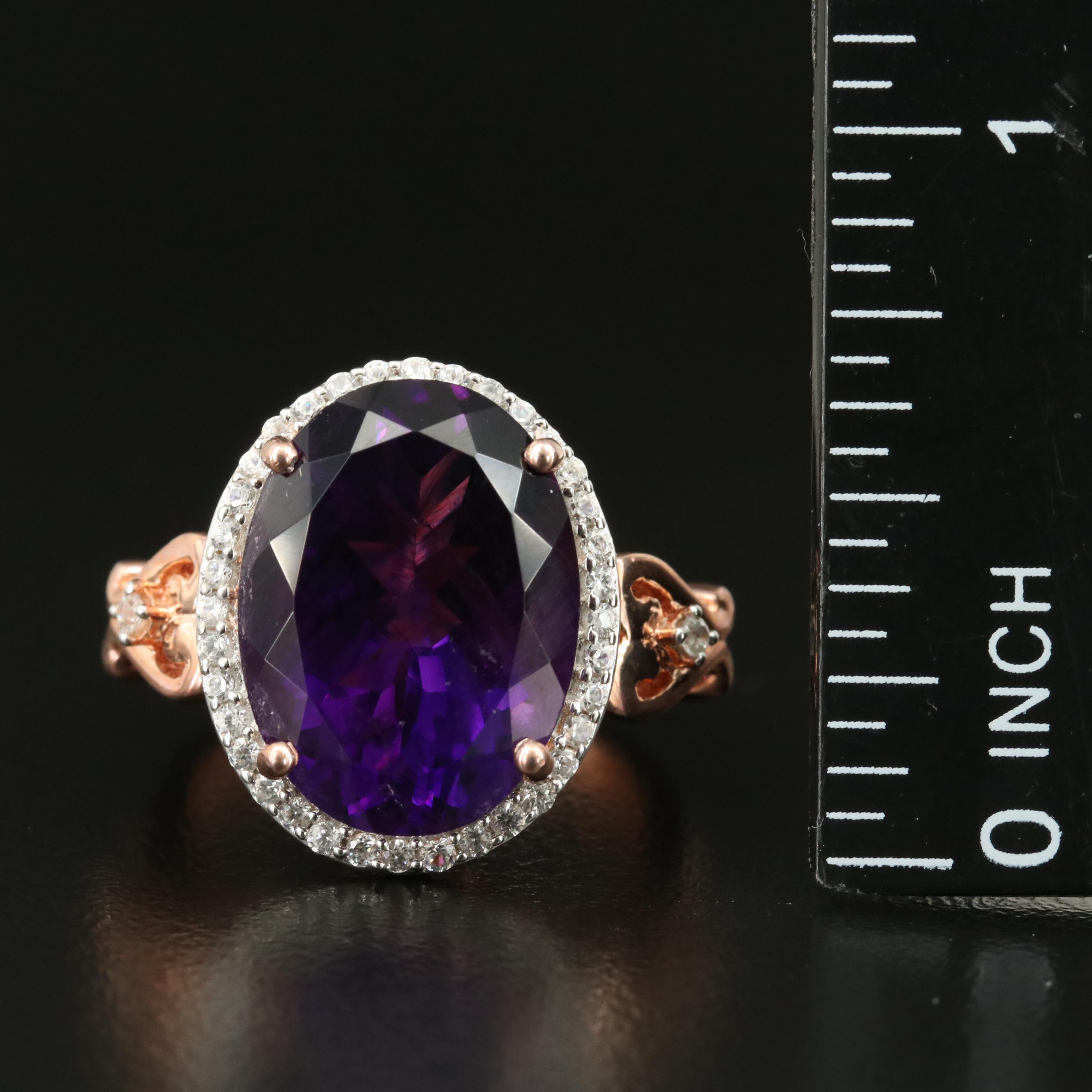 Sterling Amethyst and Sapphire Ring