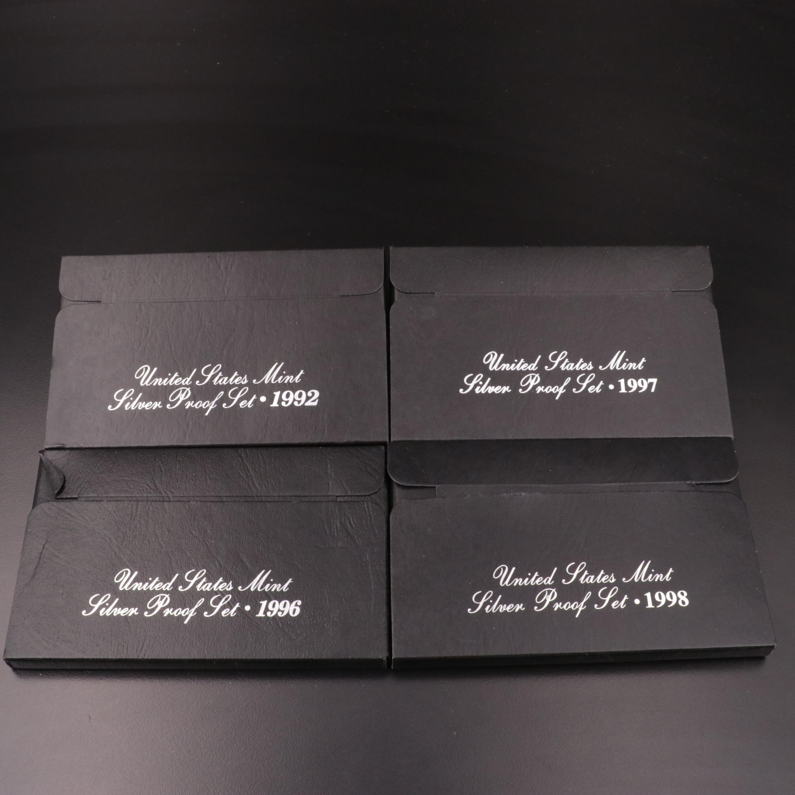 Four U.S. Mint Silver Proof Sets, 1990s
