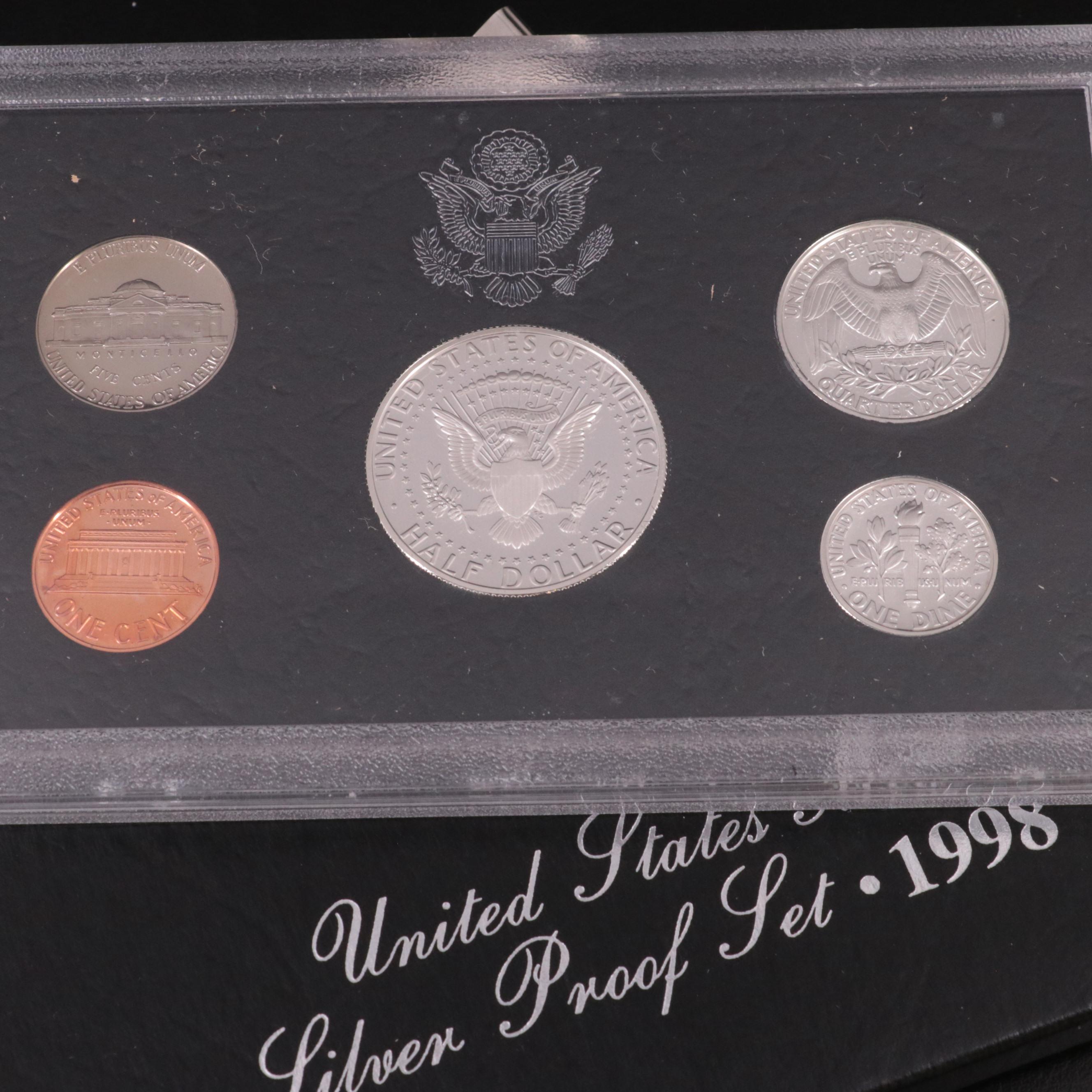 Four U.S. Mint Silver Proof Sets, 1990s