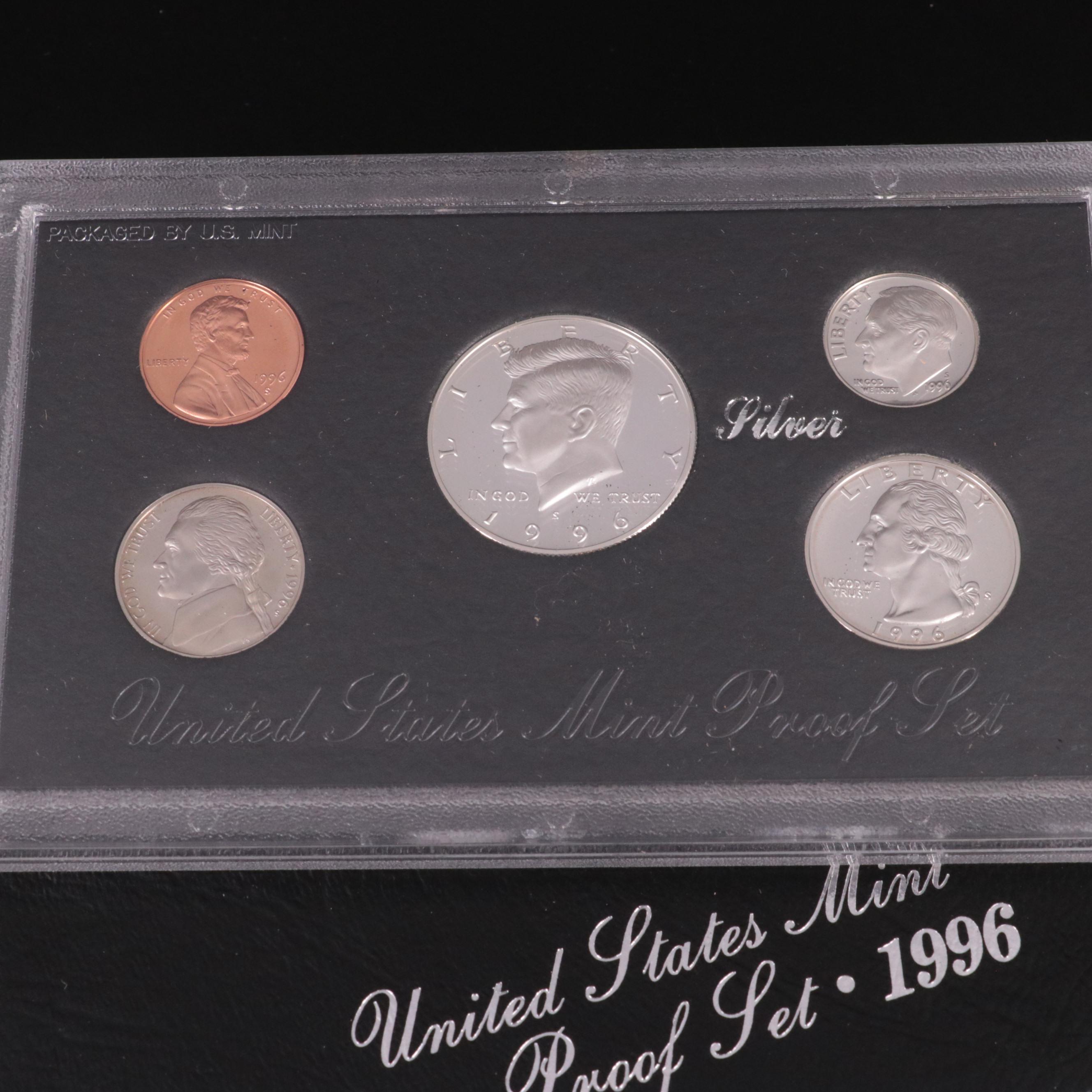 Four U.S. Mint Silver Proof Sets, 1990s