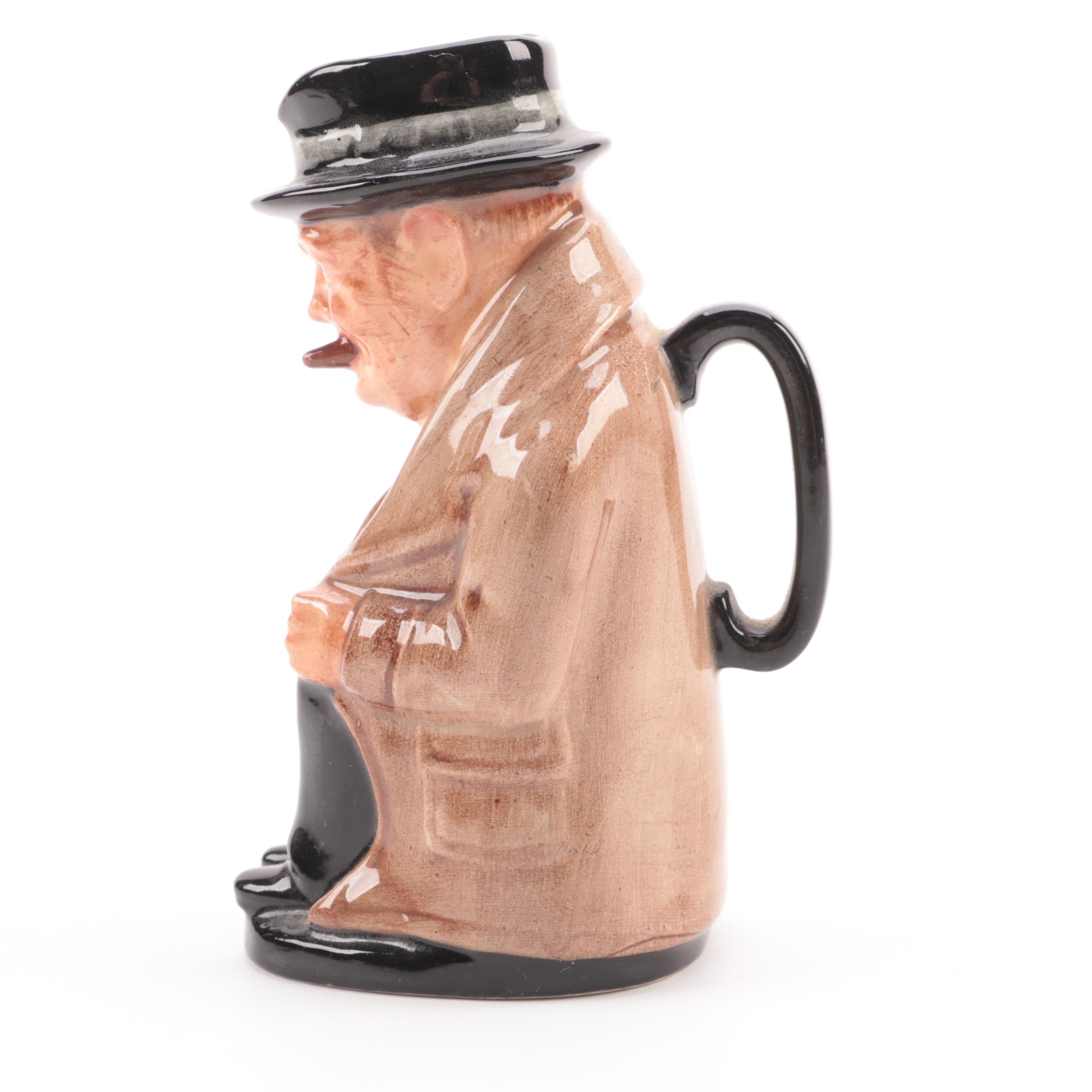 Royal Doulton "Winston Churchill" Toby Jug With Blue Delft and More Pottery