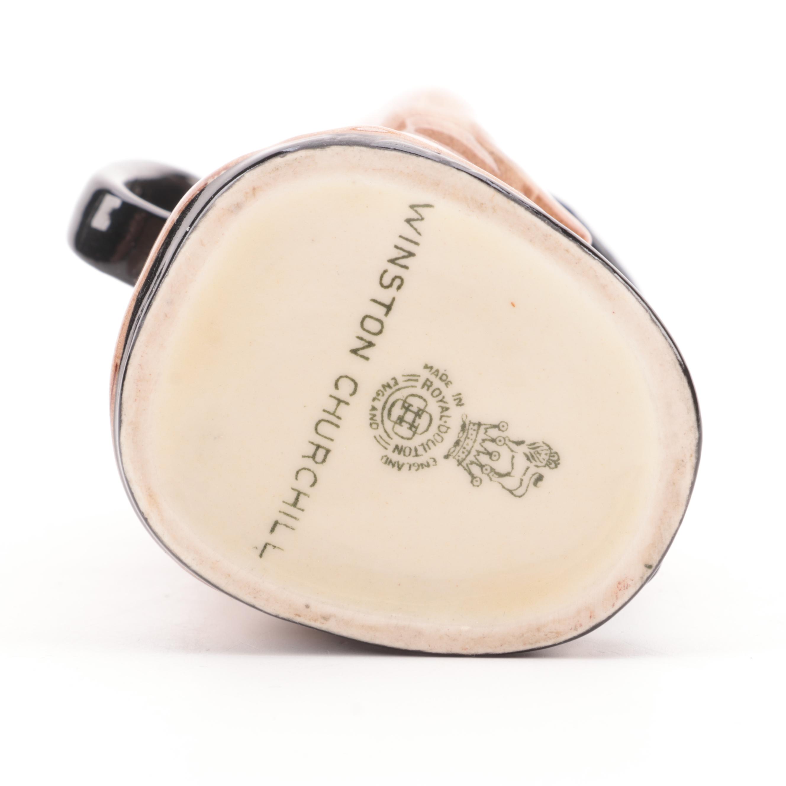 Royal Doulton "Winston Churchill" Toby Jug With Blue Delft and More Pottery