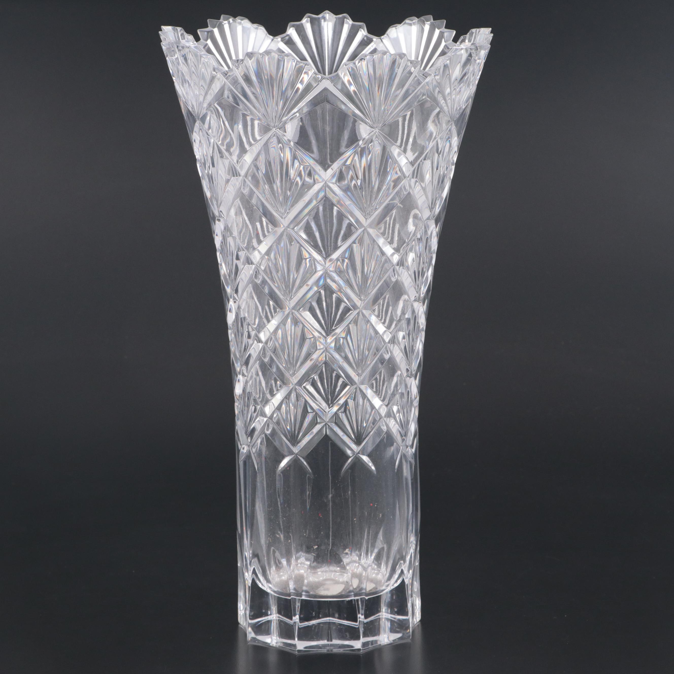 Mikasa "Valbonne" Crystal Vase, Late 20th Century