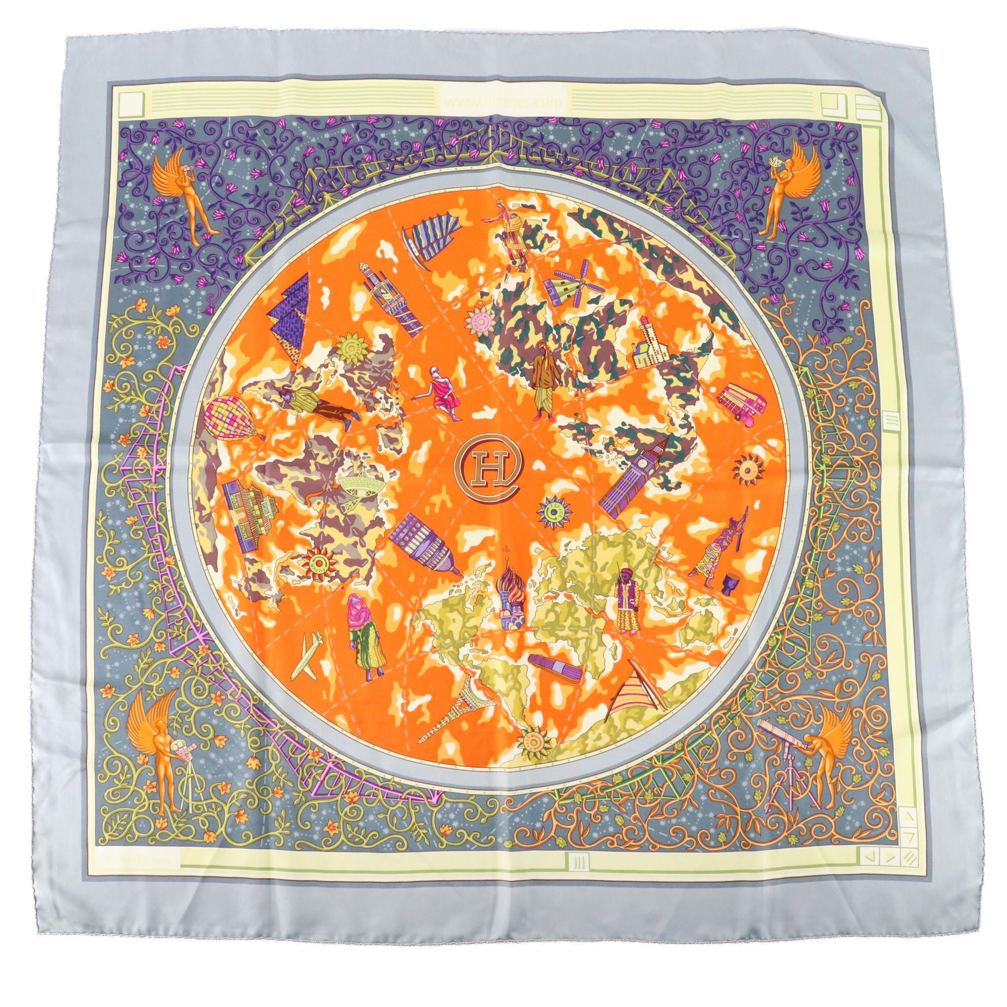 Hermès "www.hermes.com" Scarf 90 in Silk Twill