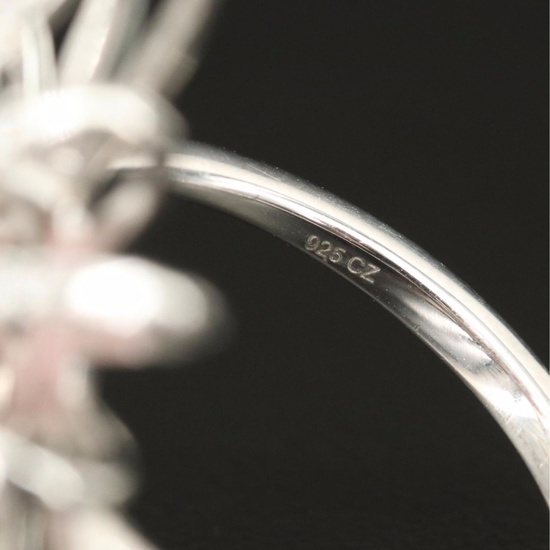 Sterling Opal and Cubic Zirconia Ring