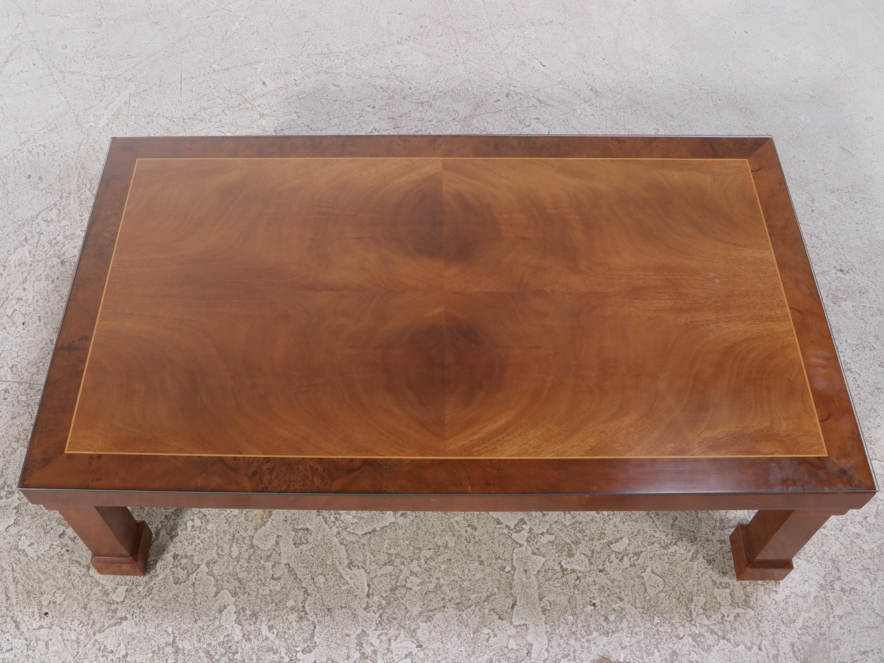 Murphy & Murphy Inc. Walnut and Burl Walnut Coffee Table, Mid-20th Century