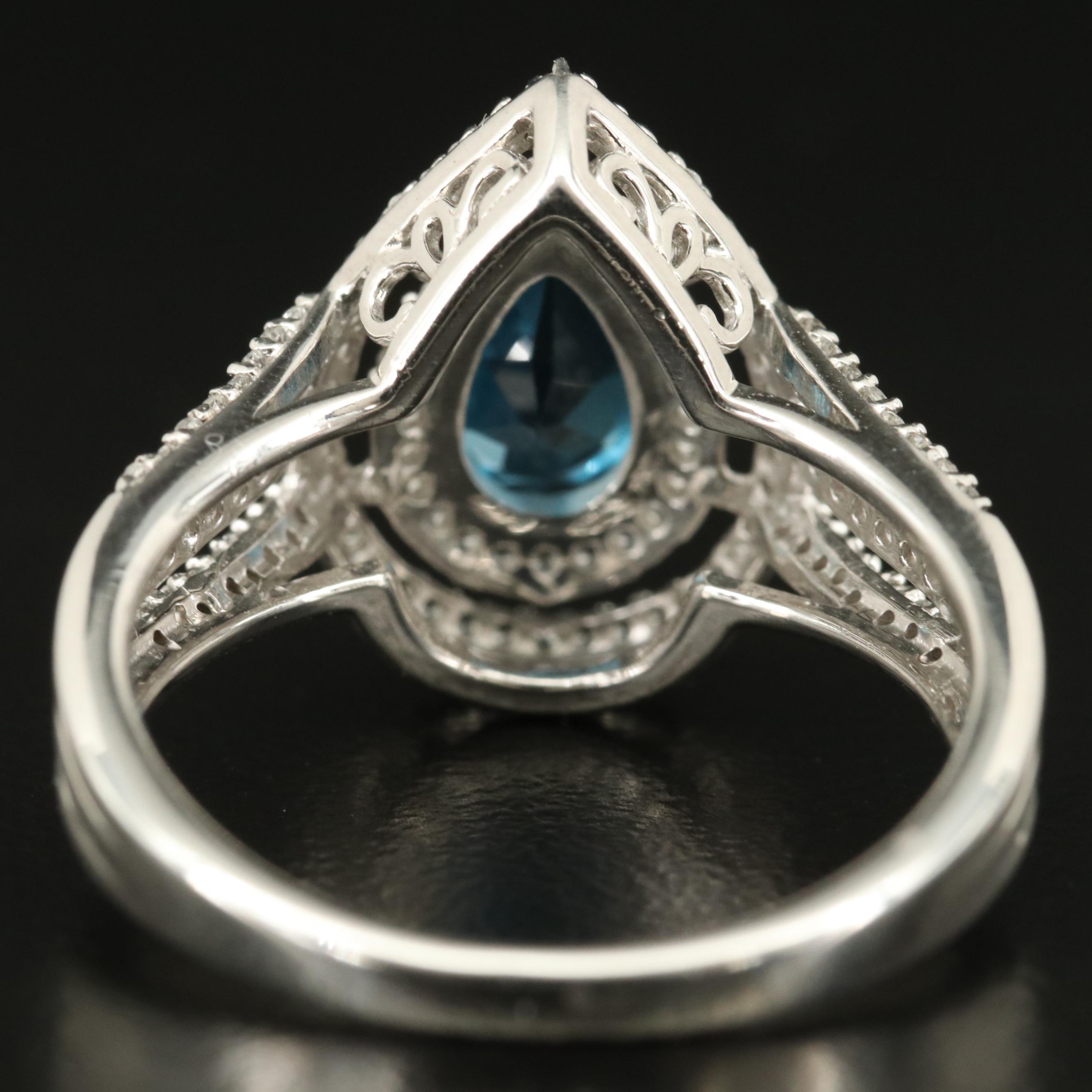 Sterling Topaz and Sapphire Ring