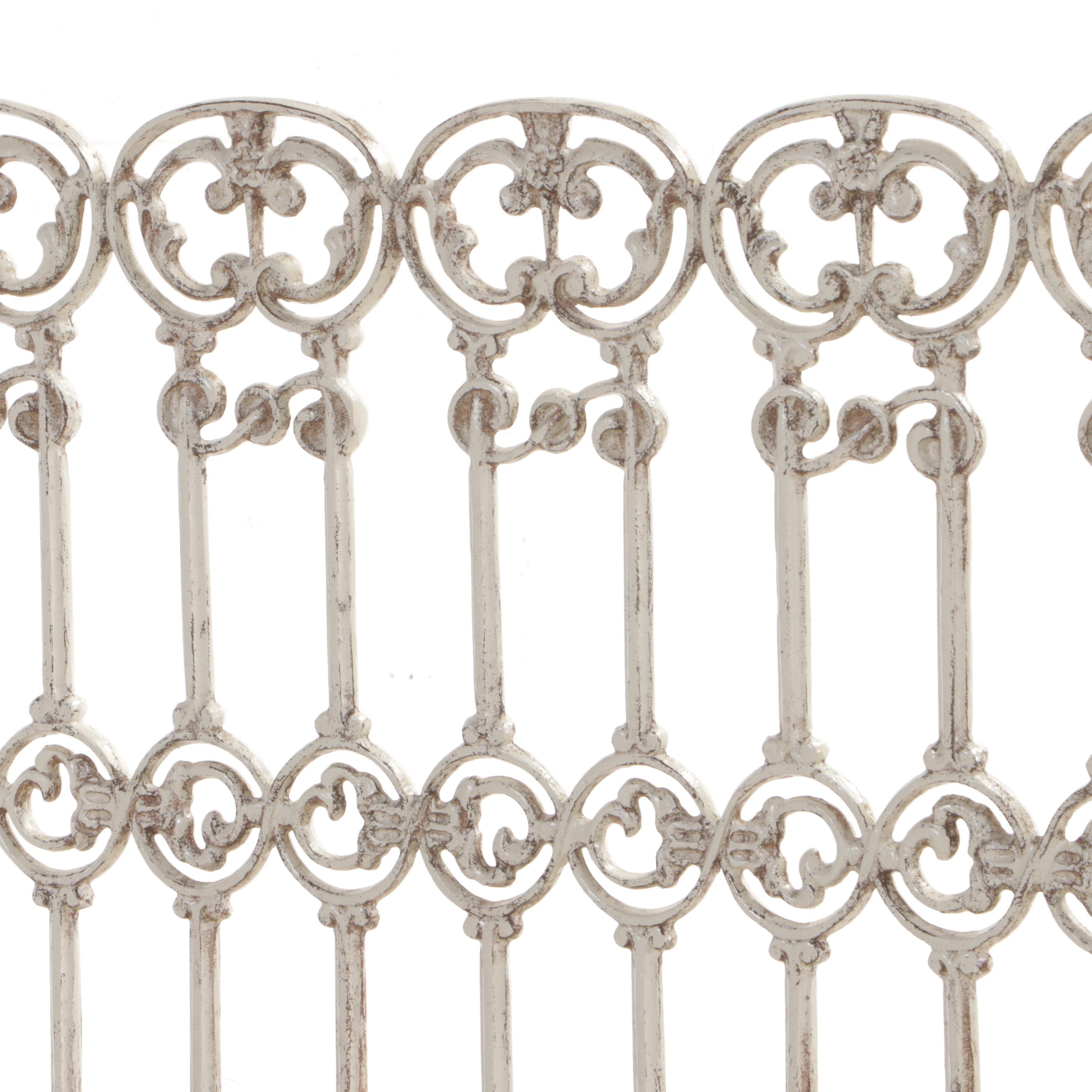 Victorian Cream-Painted Iron Full Bed Frame