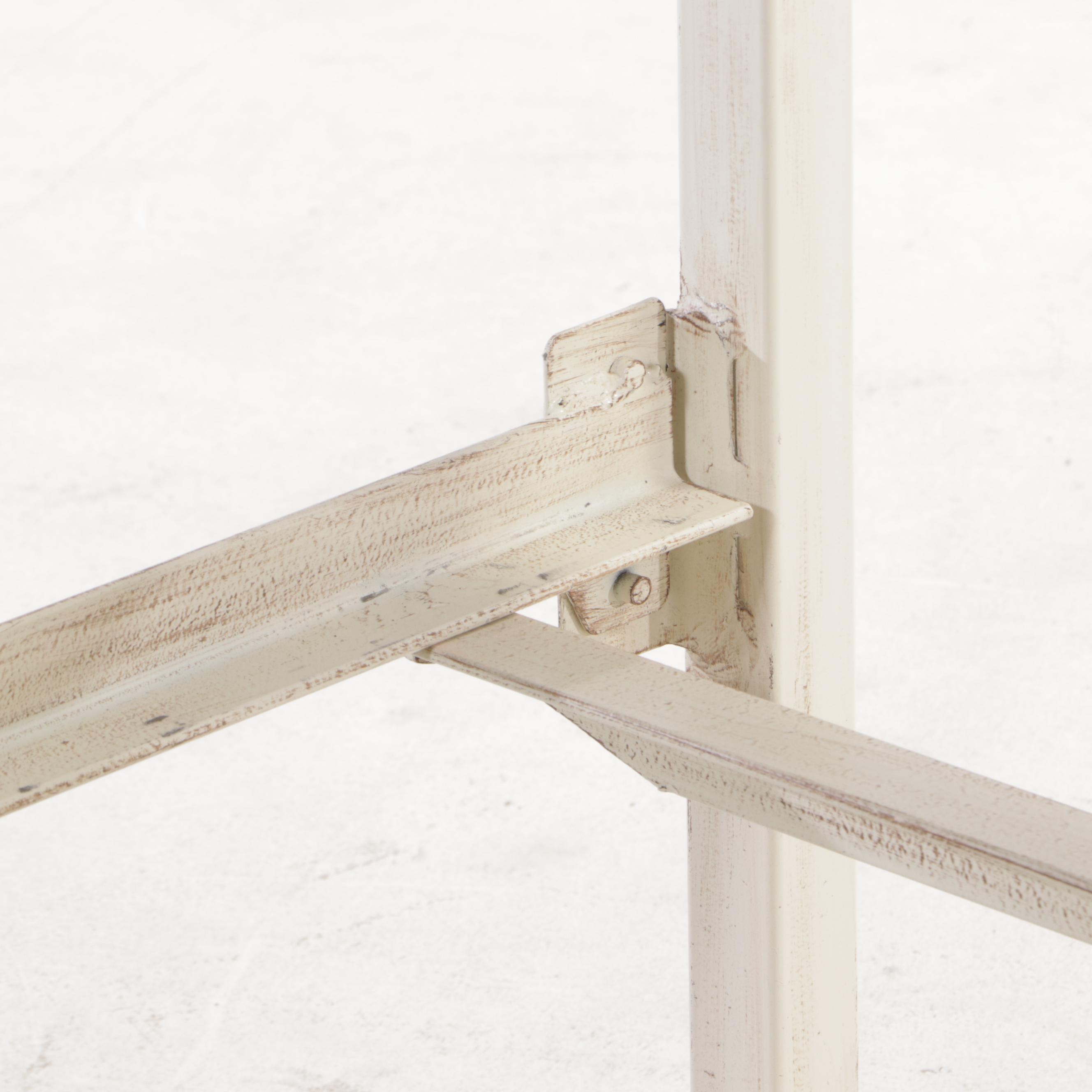 Victorian Cream-Painted Iron Full Bed Frame