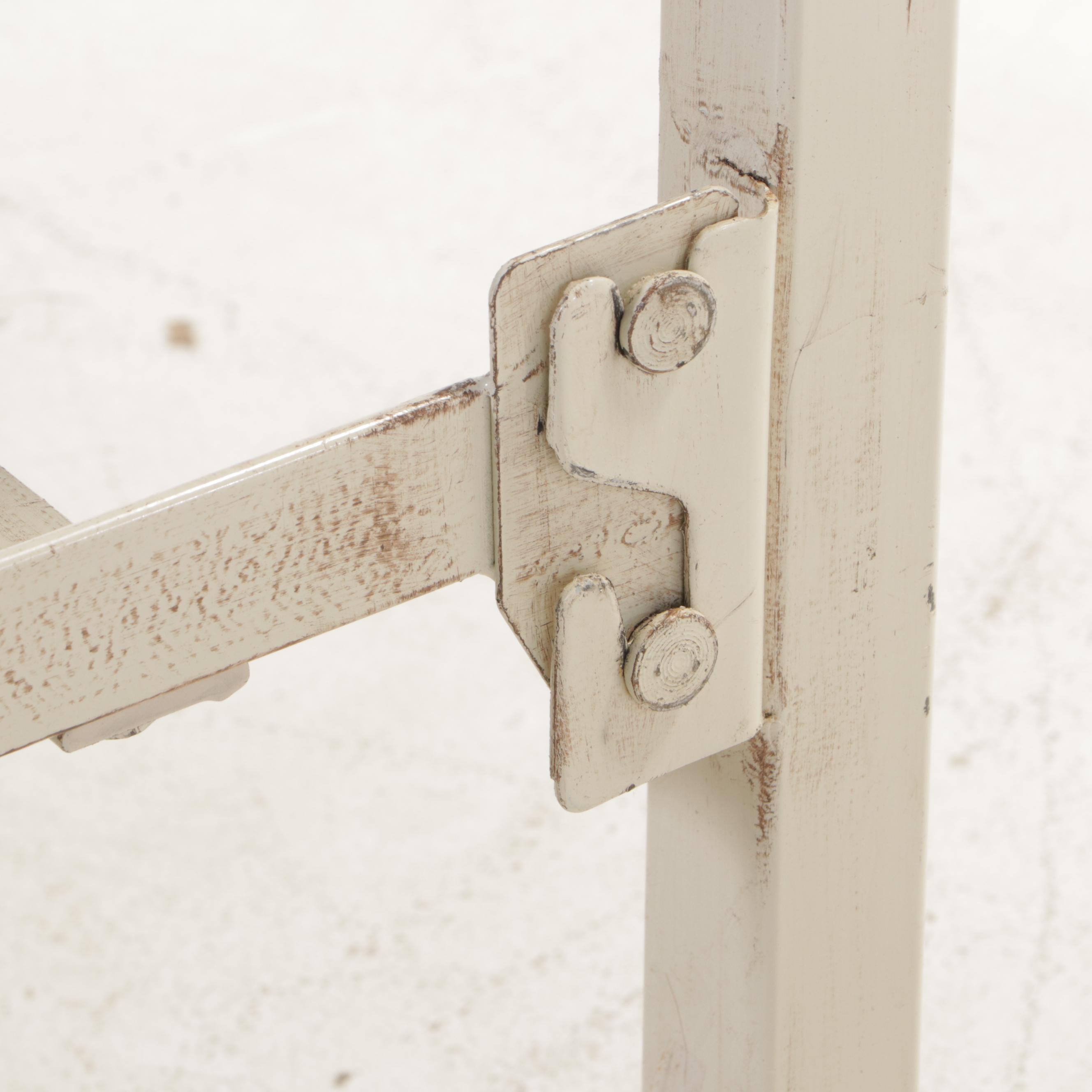 Victorian Cream-Painted Iron Full Bed Frame