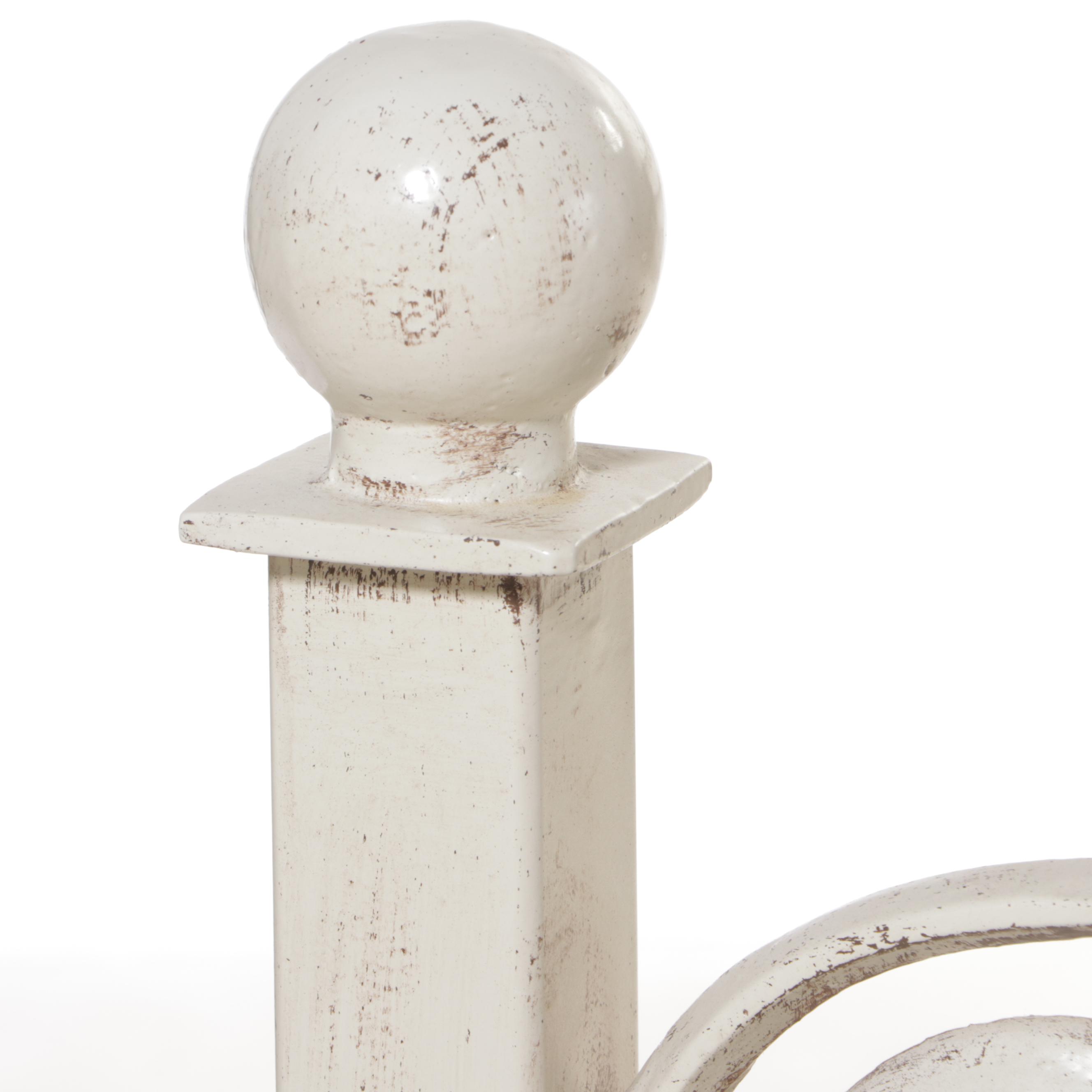 Victorian Cream-Painted Iron Full Bed Frame