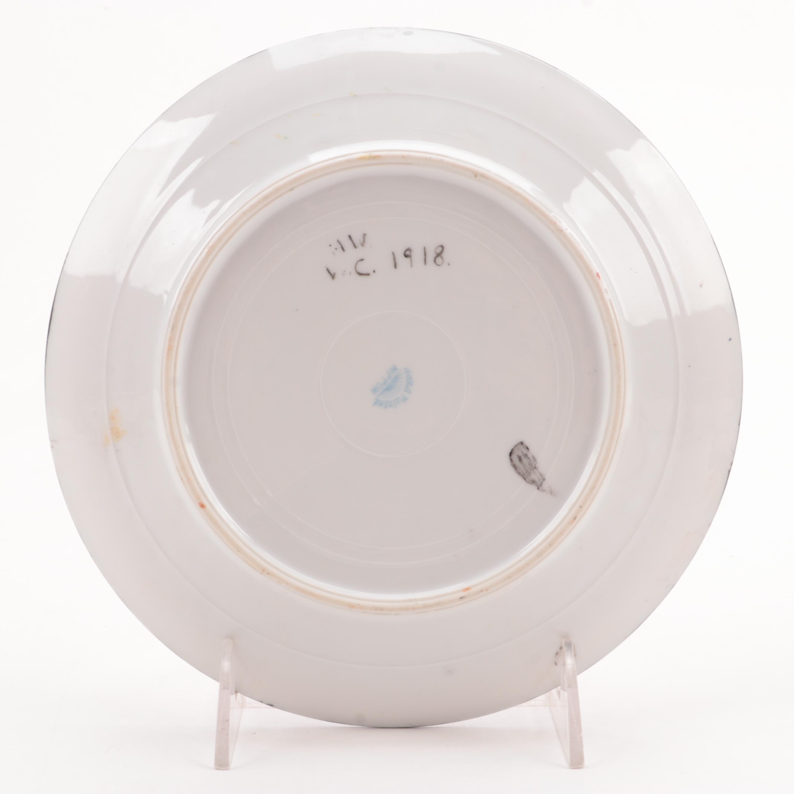 Japanese Porcelain Art Deco Style Pink Lusterware Dessert Compotes and Plates