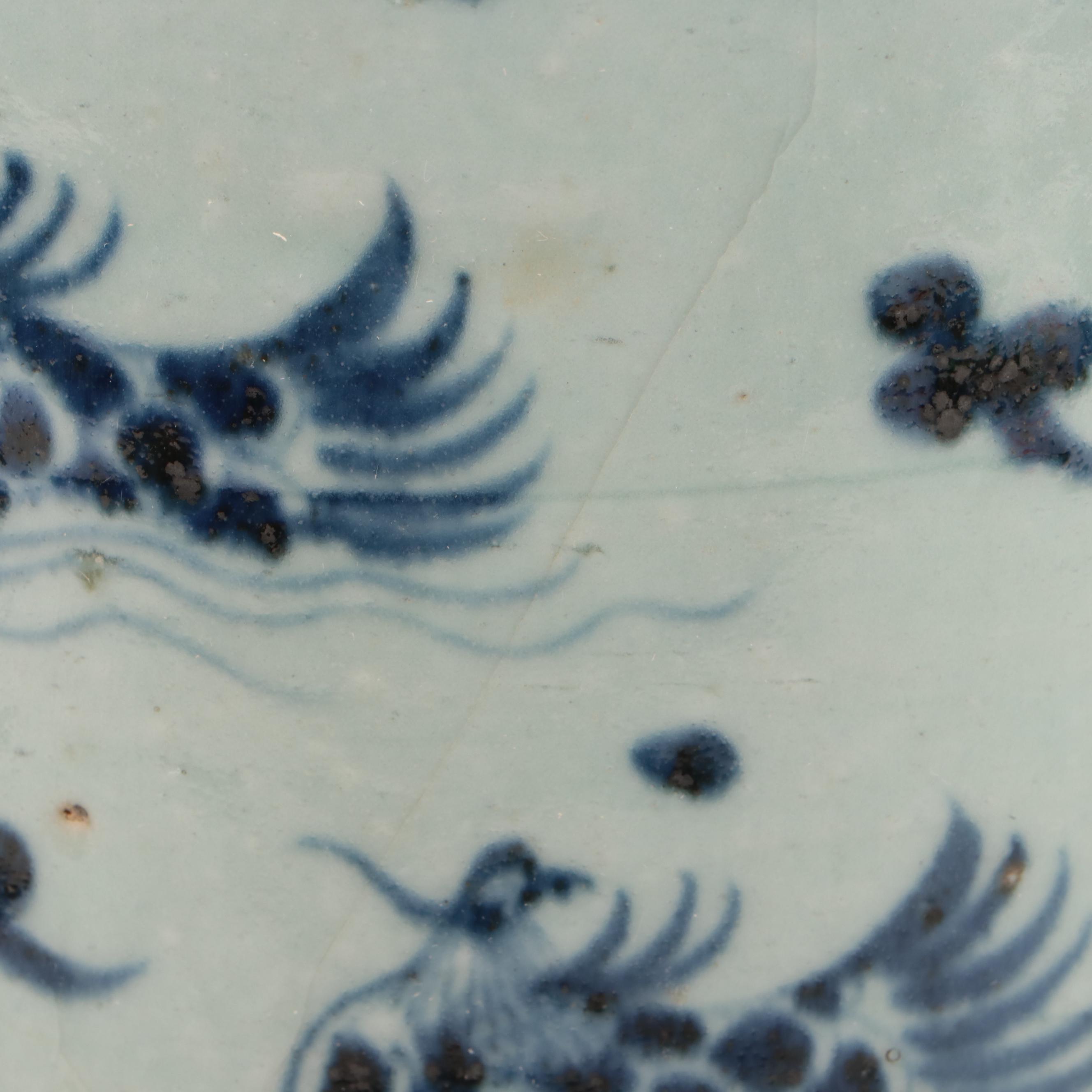 Pair of Chinese Blue and White Hand-Painted Porcelain Umbrella Stands