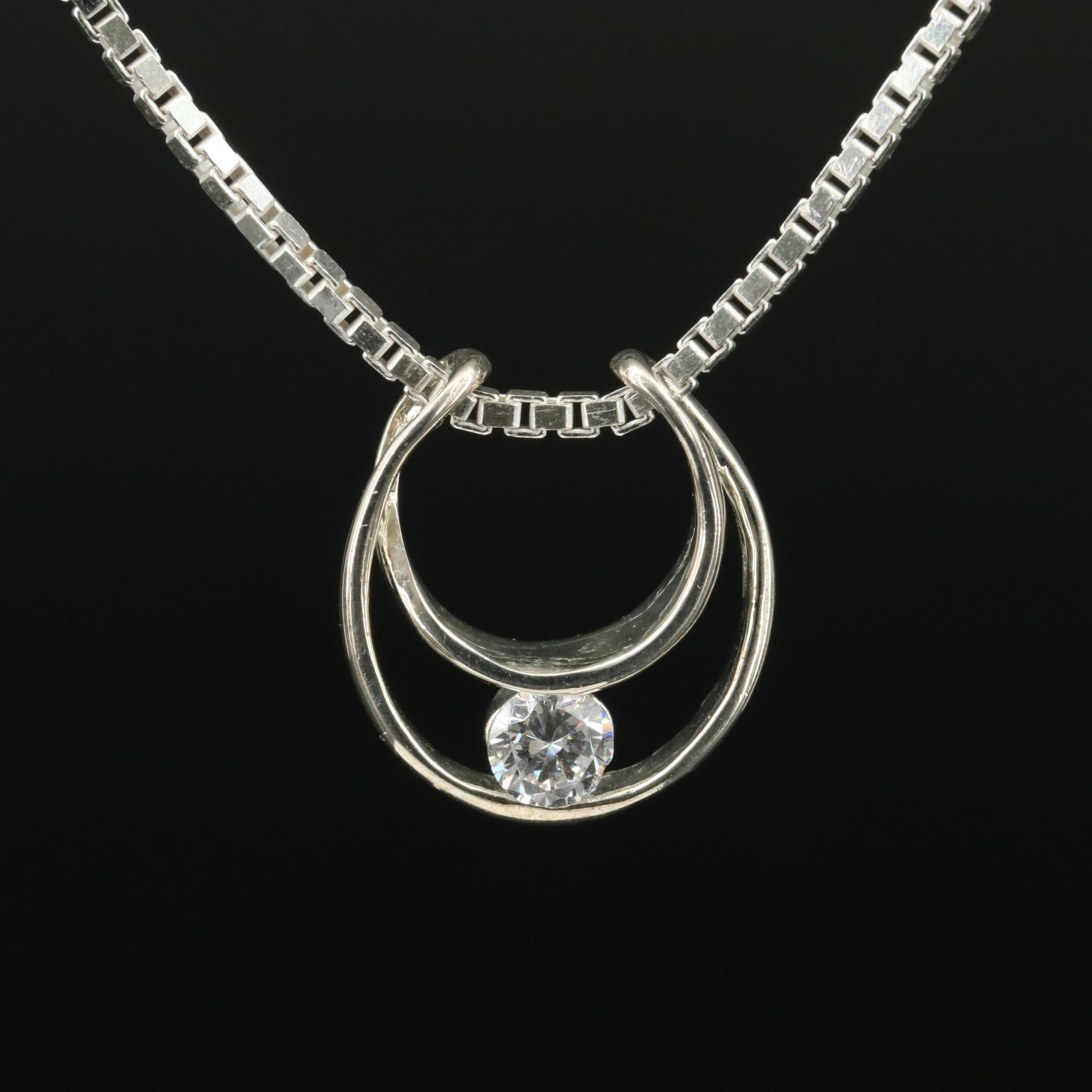 Sterling Cubic Zirconia Pendant Necklace