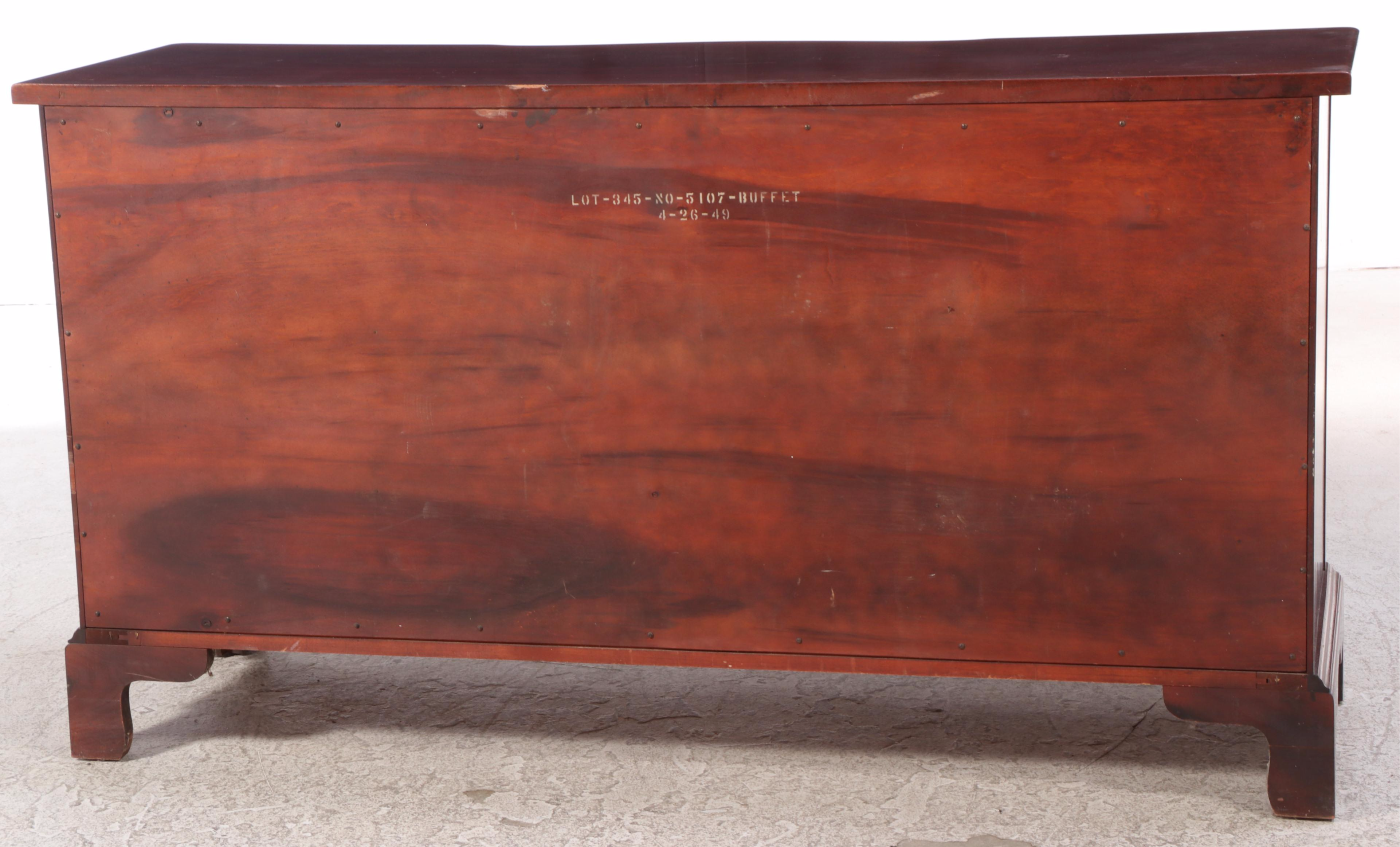 Georgetown Galleries Chippendale Style Mahogany Sideboard, Mid-20th Century