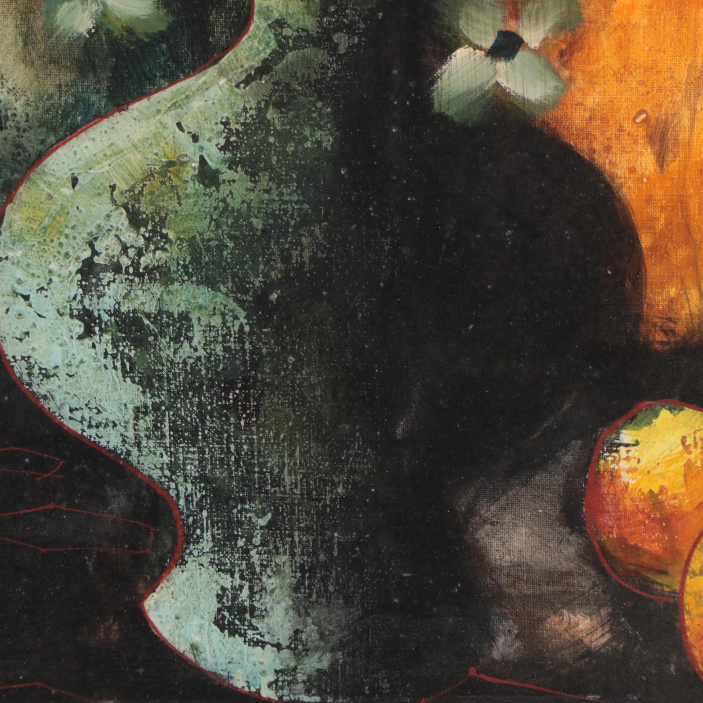 Floral Still Life Oil Painting, Late 20th Century