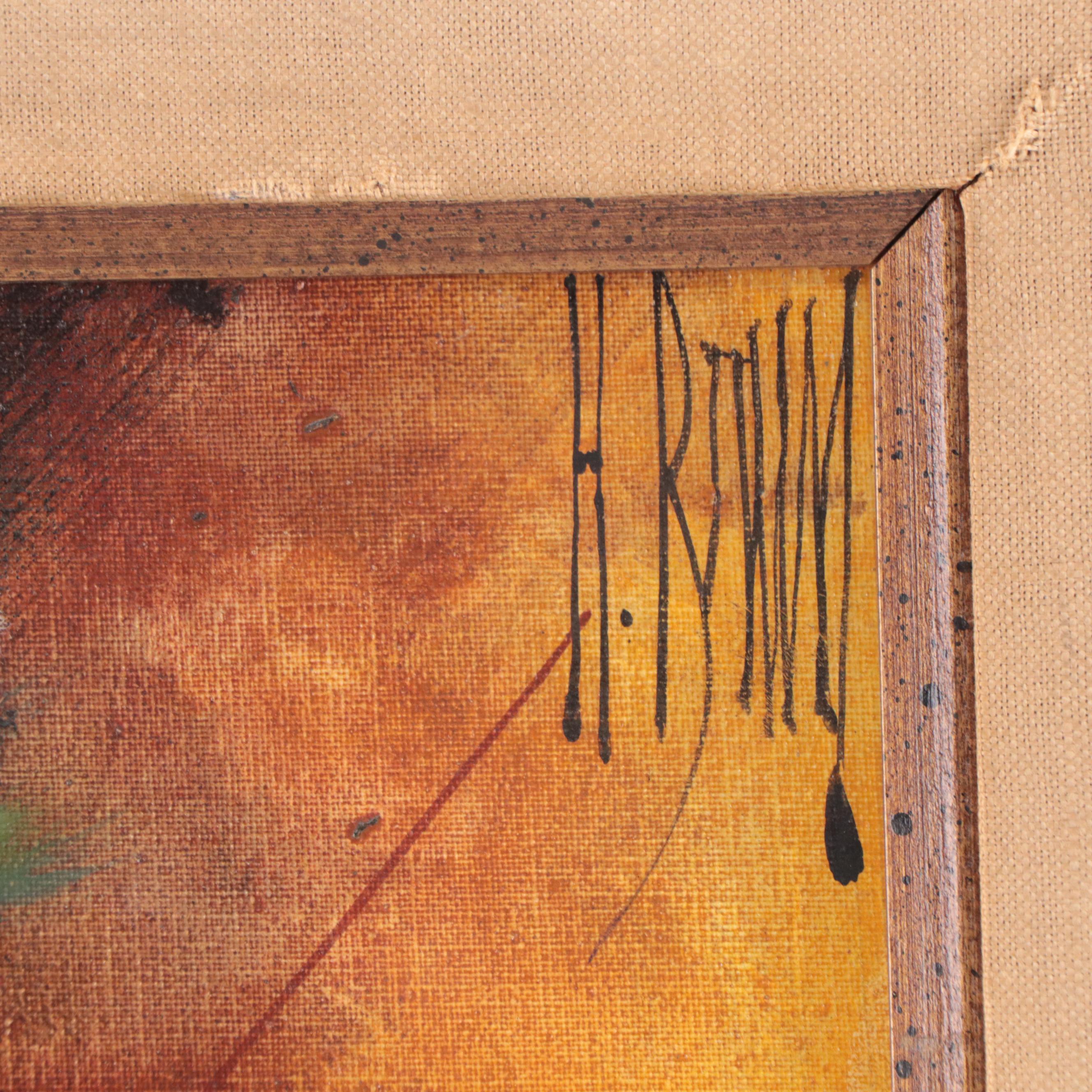 Floral Still Life Oil Painting, Late 20th Century