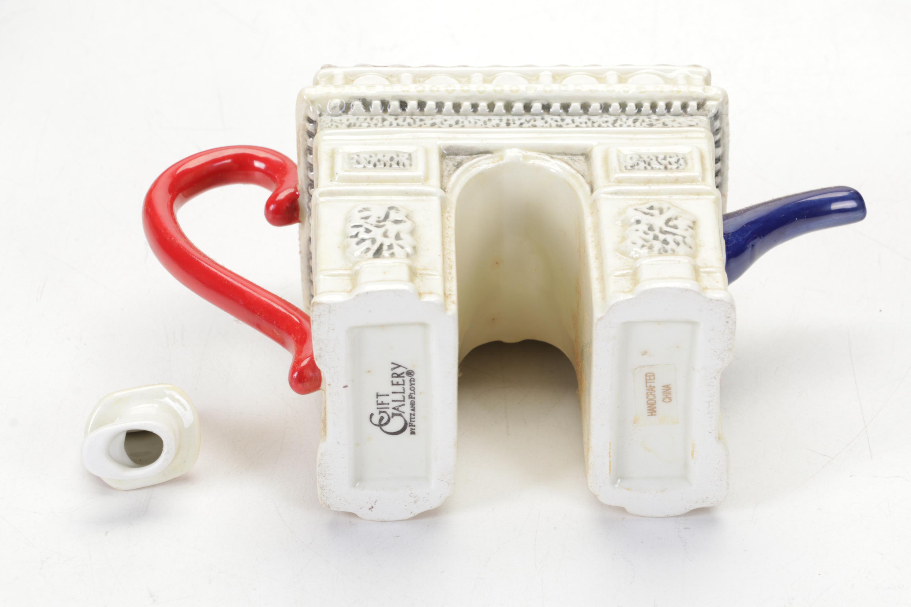 Fitz and Floyd Lidded Casserole, Teapots and Figurines