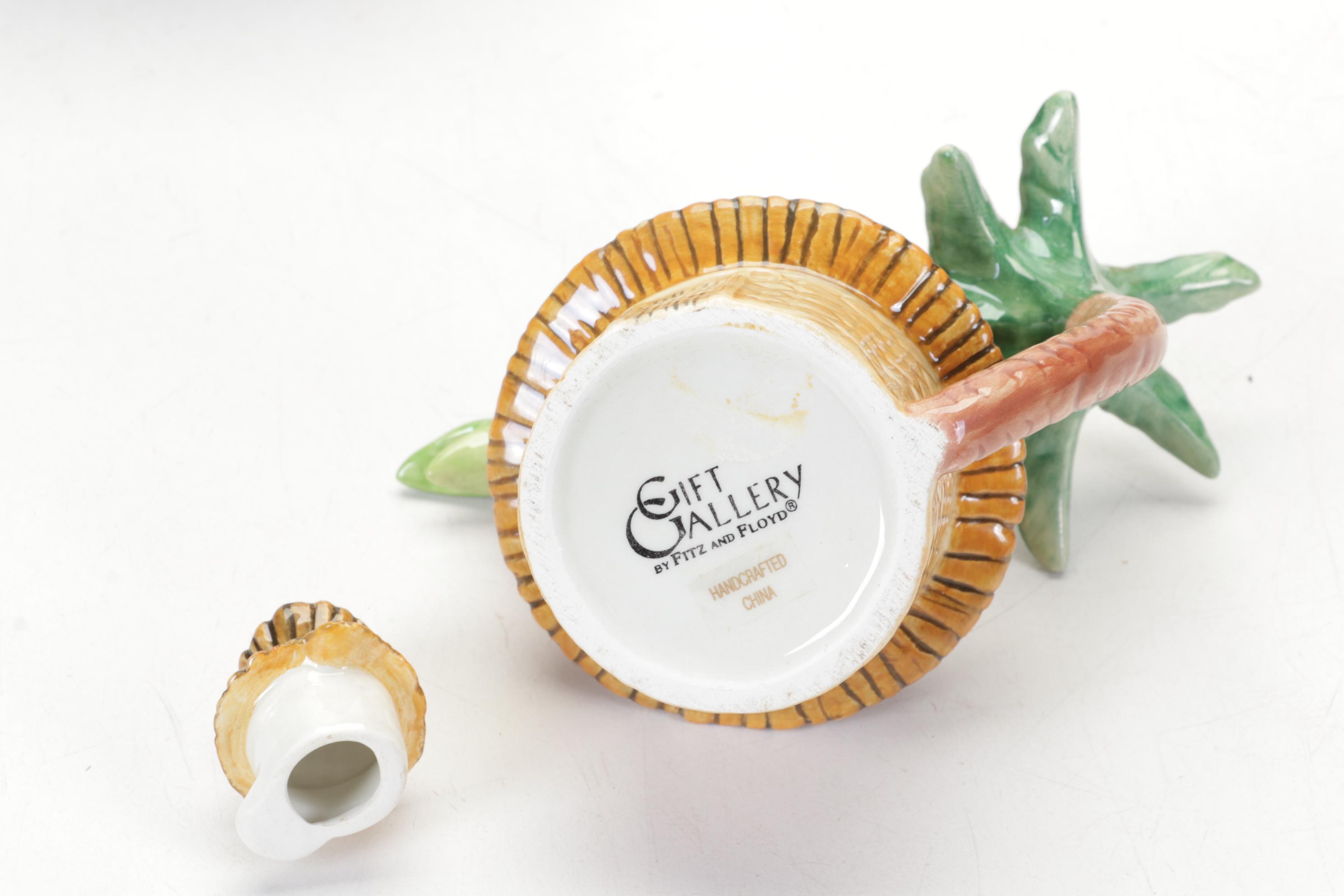 Fitz and Floyd Lidded Casserole, Teapots and Figurines