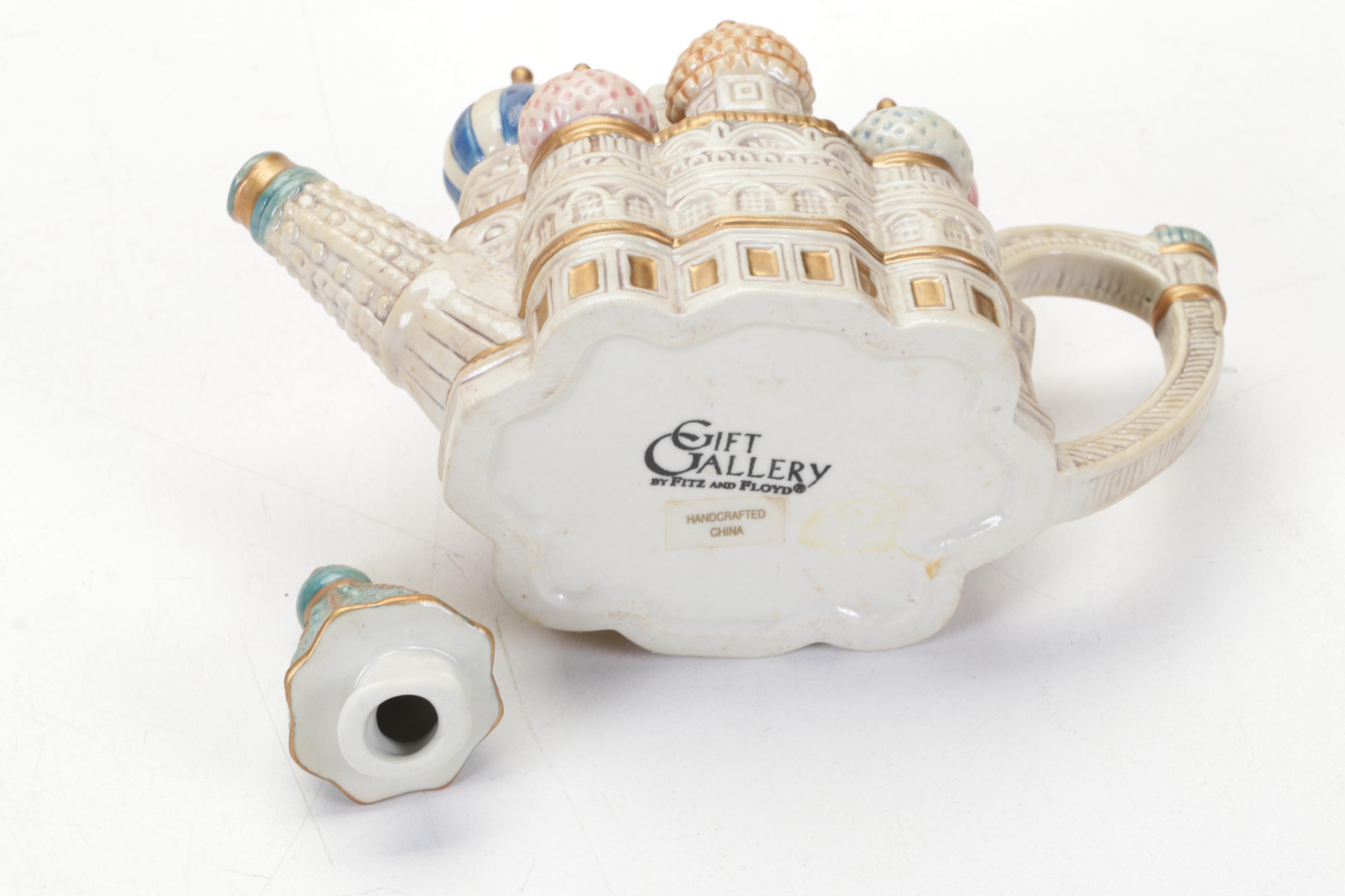 Fitz and Floyd Lidded Casserole, Teapots and Figurines