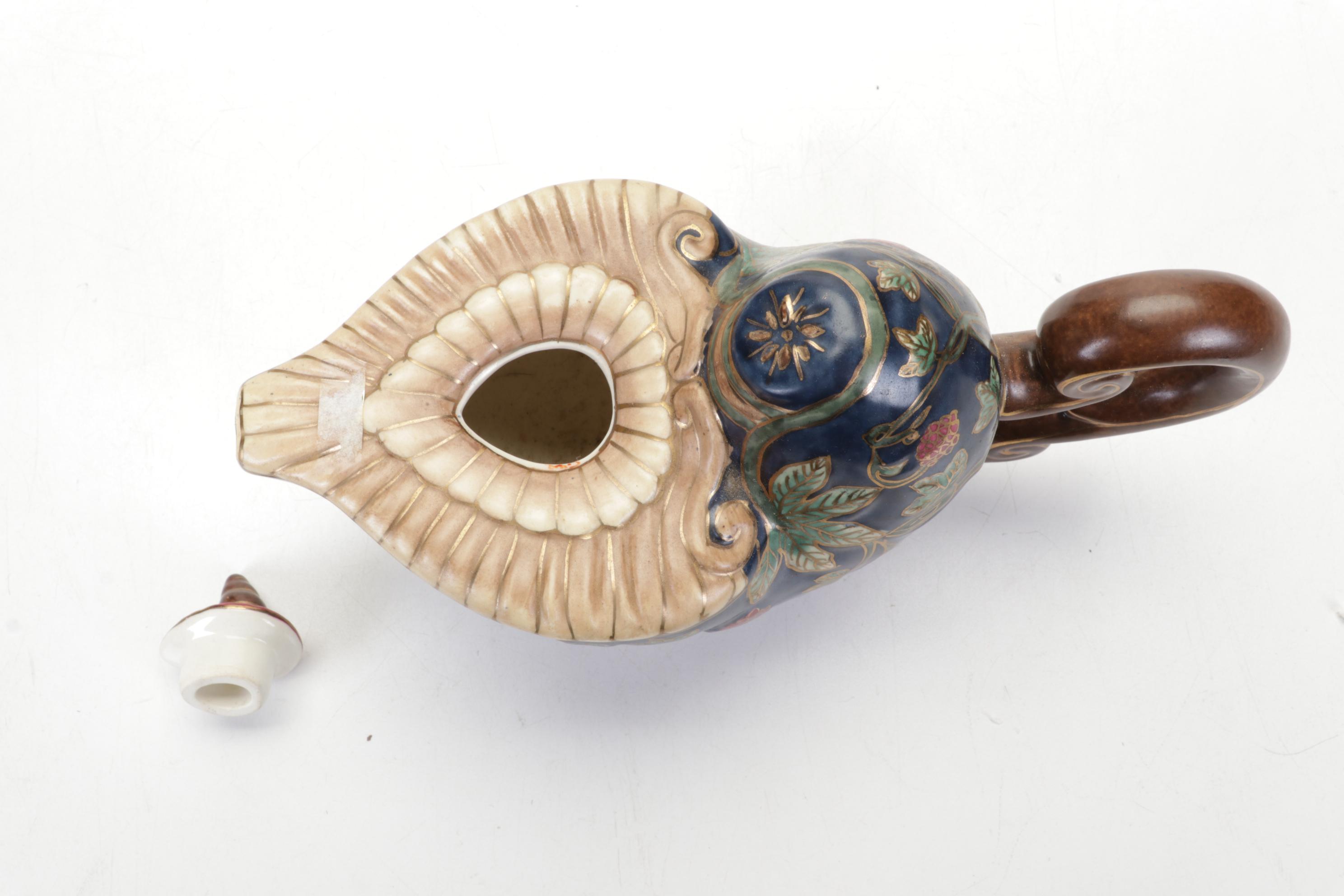 Fitz and Floyd Lidded Casserole, Teapots and Figurines