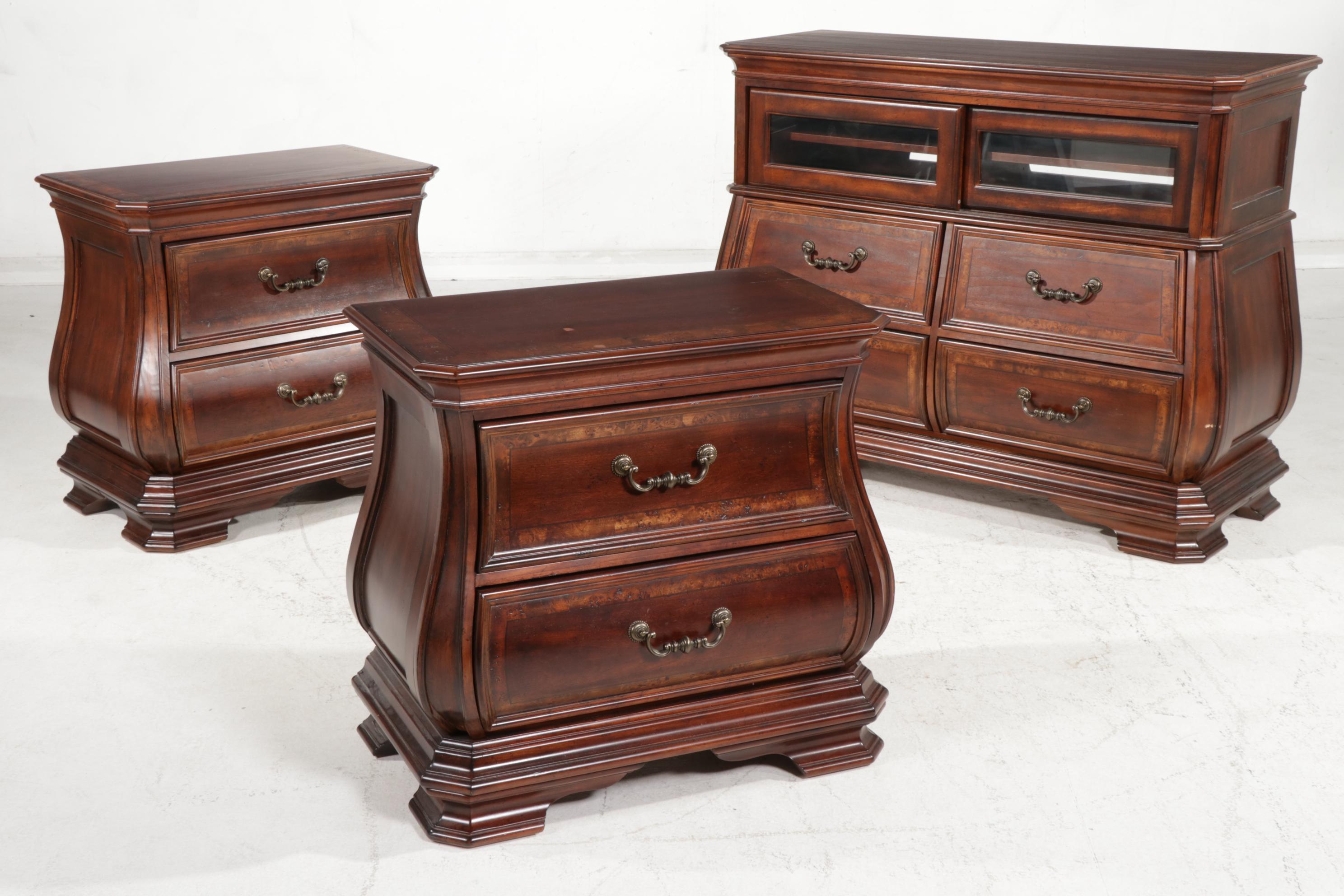 Legacy Classic Furniture Queen Bed Frame, TV Chest and Bedside Tables