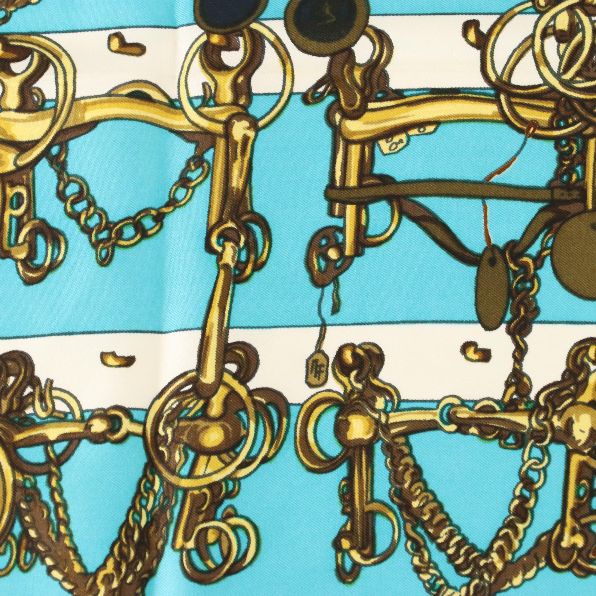 Hermès "Mors et Filets" Silk Twill Scarf 90