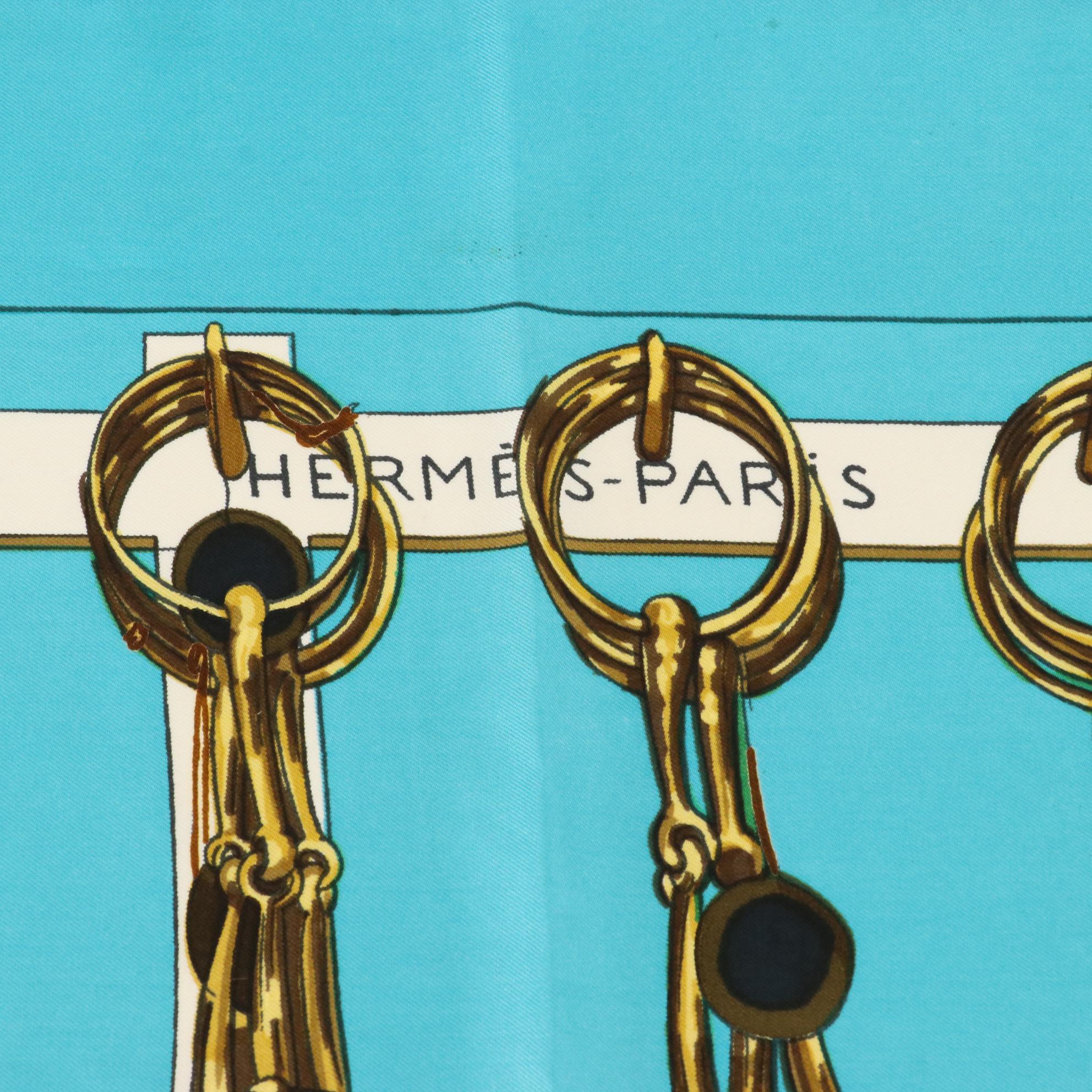 Hermès "Mors et Filets" Silk Twill Scarf 90