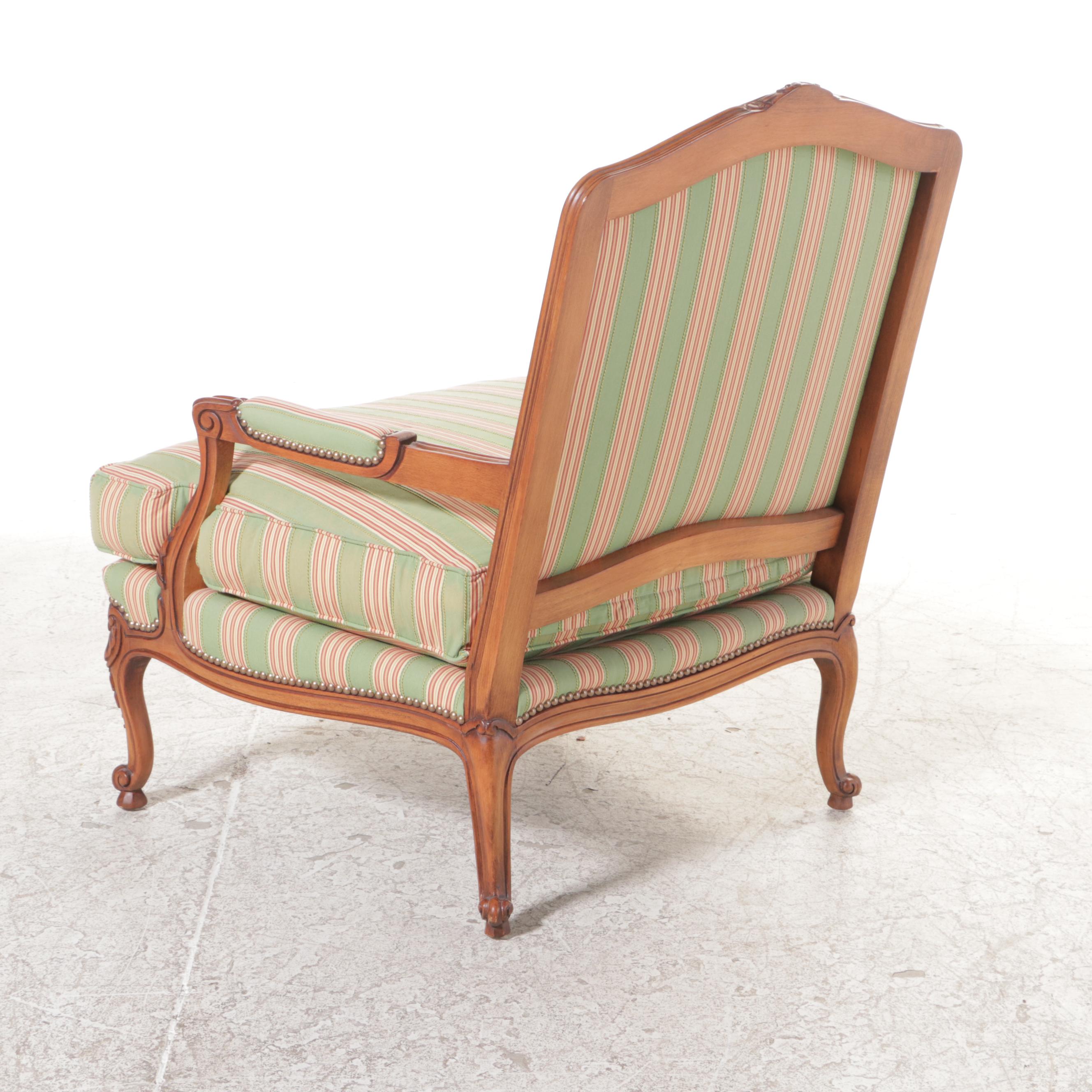 Louis XV Style Bergère Chair with Ottoman