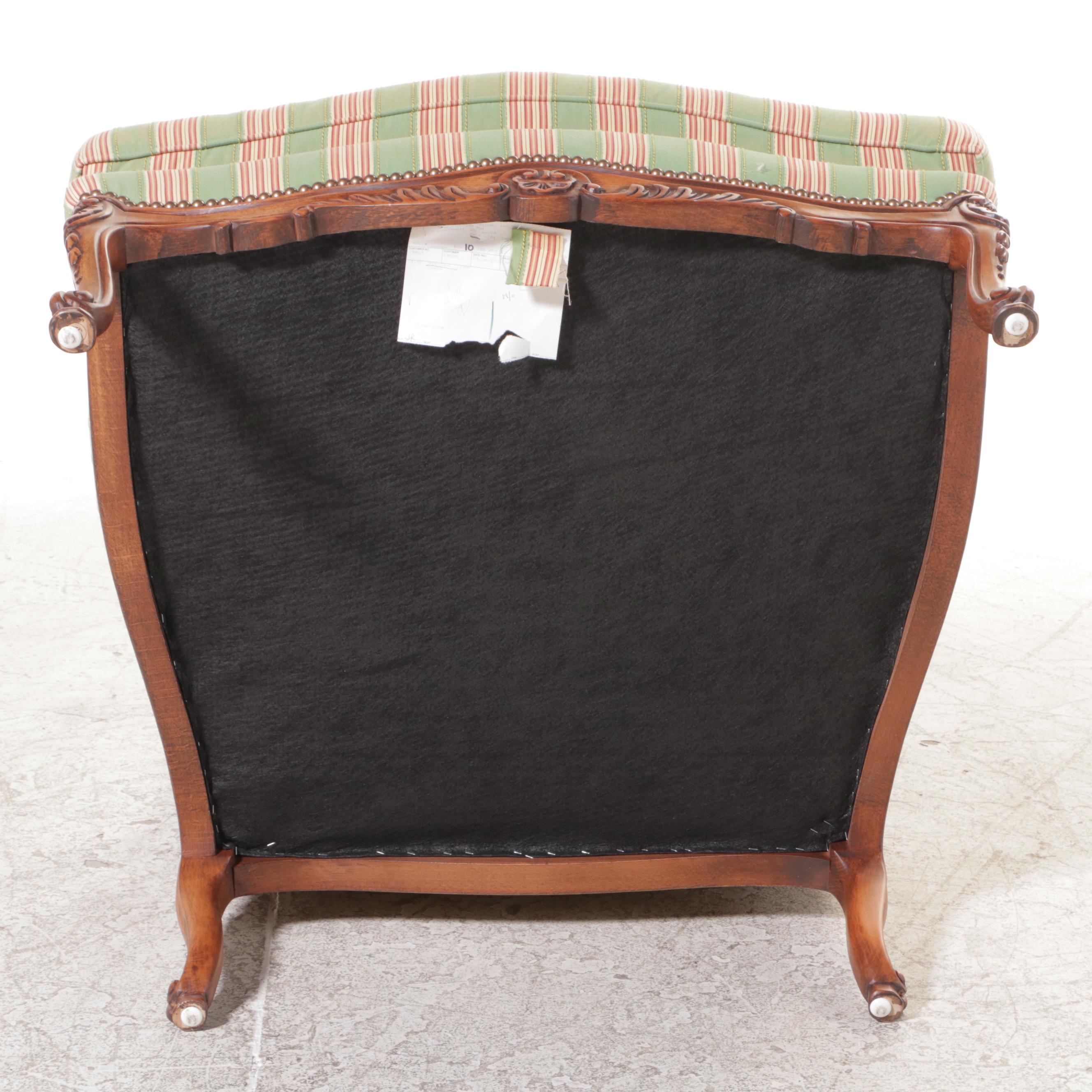 Louis XV Style Bergère Chair with Ottoman