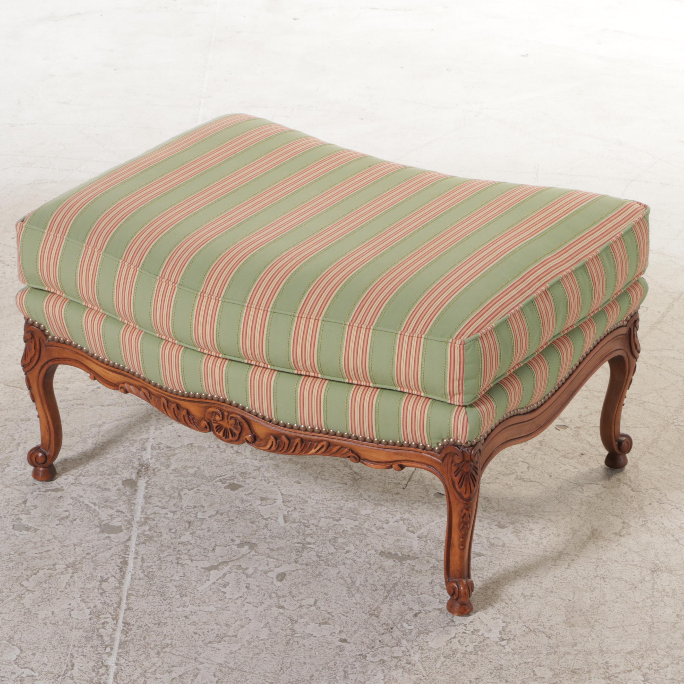 Louis XV Style Bergère Chair with Ottoman