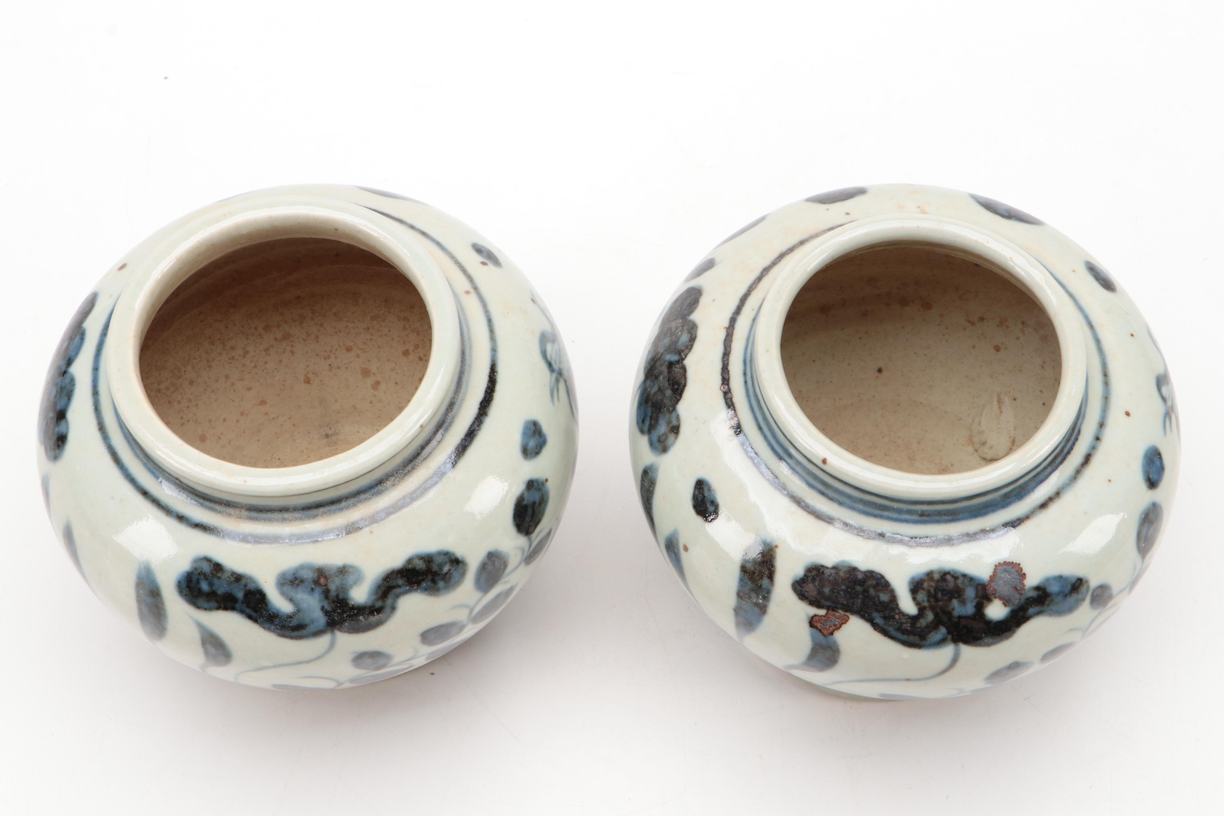 Chinese Blue and White Phoenix and Floral Vases