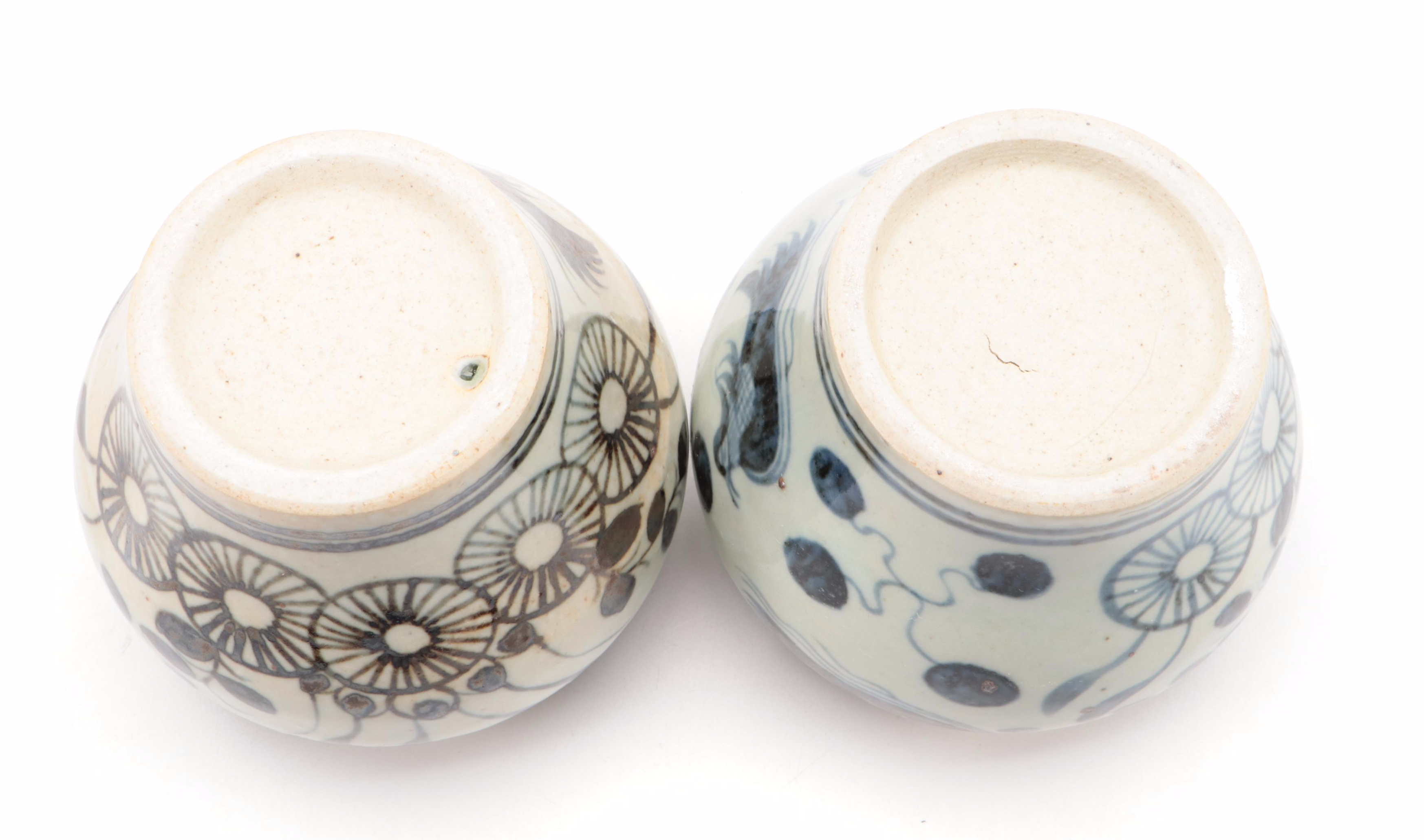 Chinese Blue and White Phoenix and Floral Vases