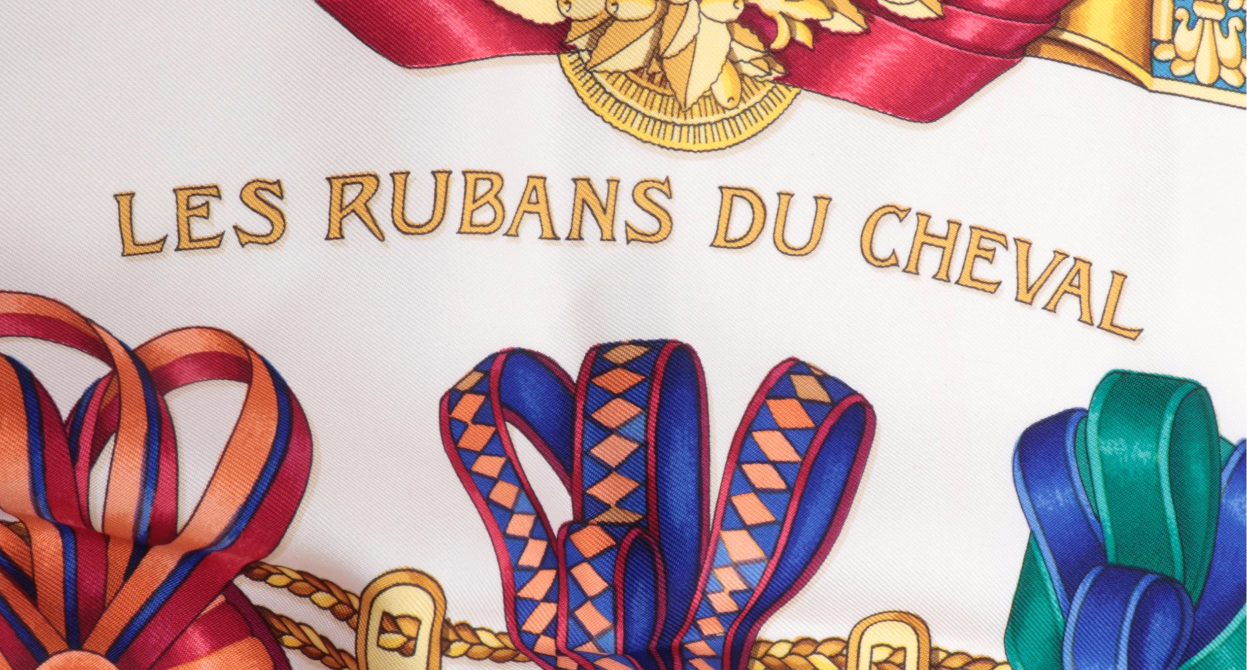 Hermès ''Les Rubans du Cheval'' Scarf 90 in Silk Twill