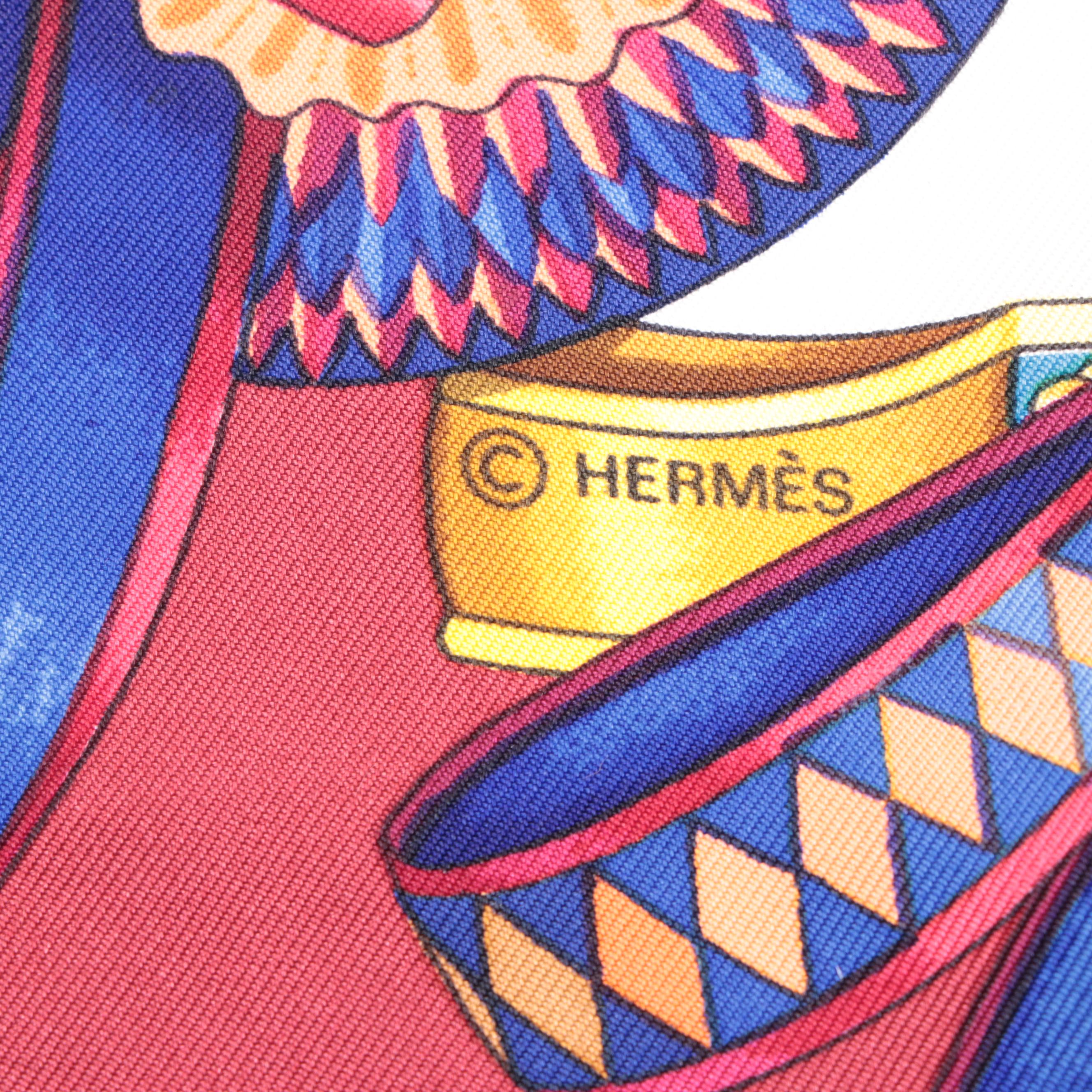Hermès ''Les Rubans du Cheval'' Scarf 90 in Silk Twill