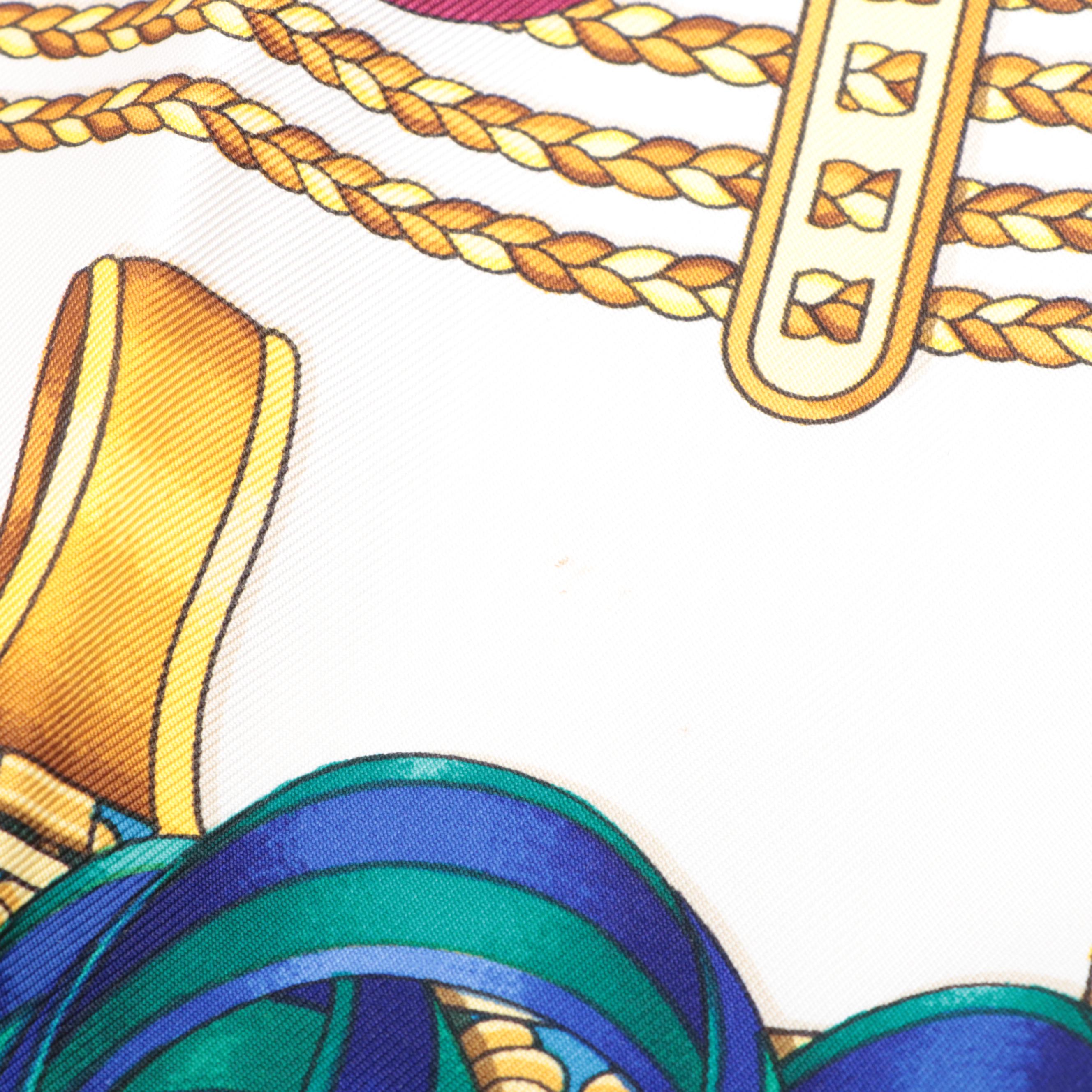 Hermès ''Les Rubans du Cheval'' Scarf 90 in Silk Twill