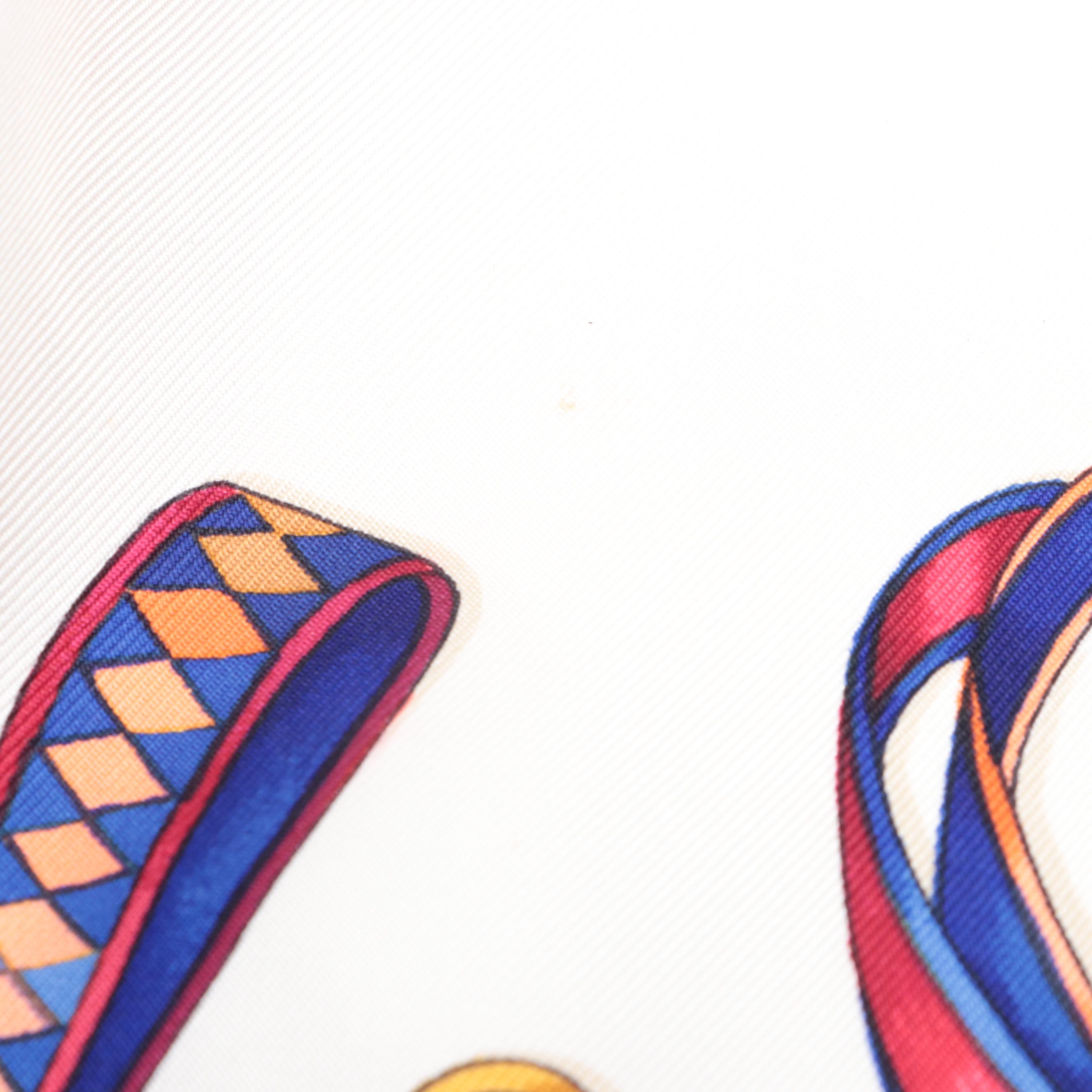 Hermès ''Les Rubans du Cheval'' Scarf 90 in Silk Twill