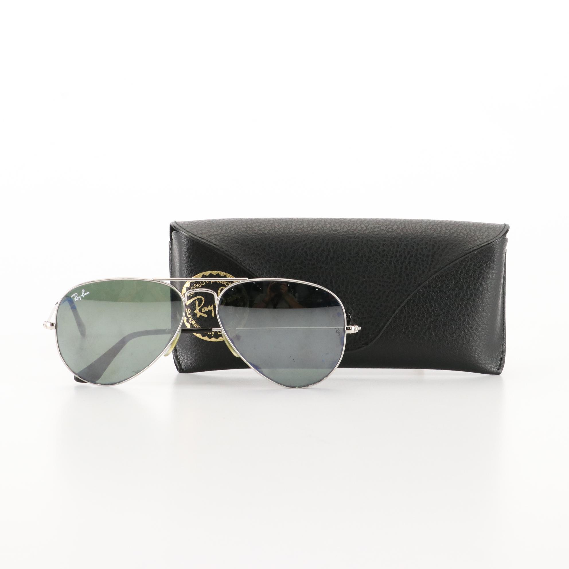 Ray-Ban RB3025 Large Metal Aviator Mirror Finish Sunglasses with Case