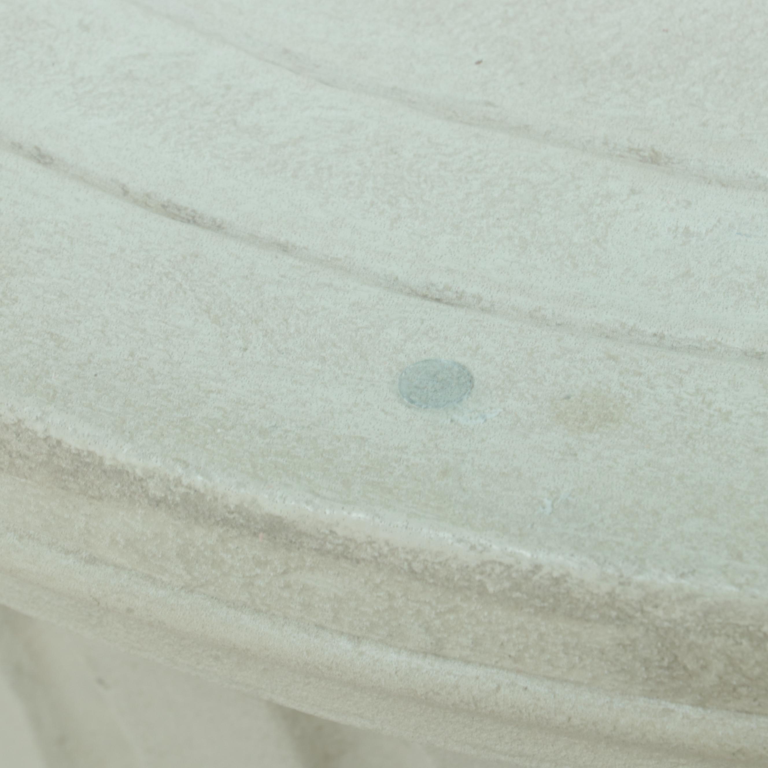 Composite Pedestal Glass Top Table