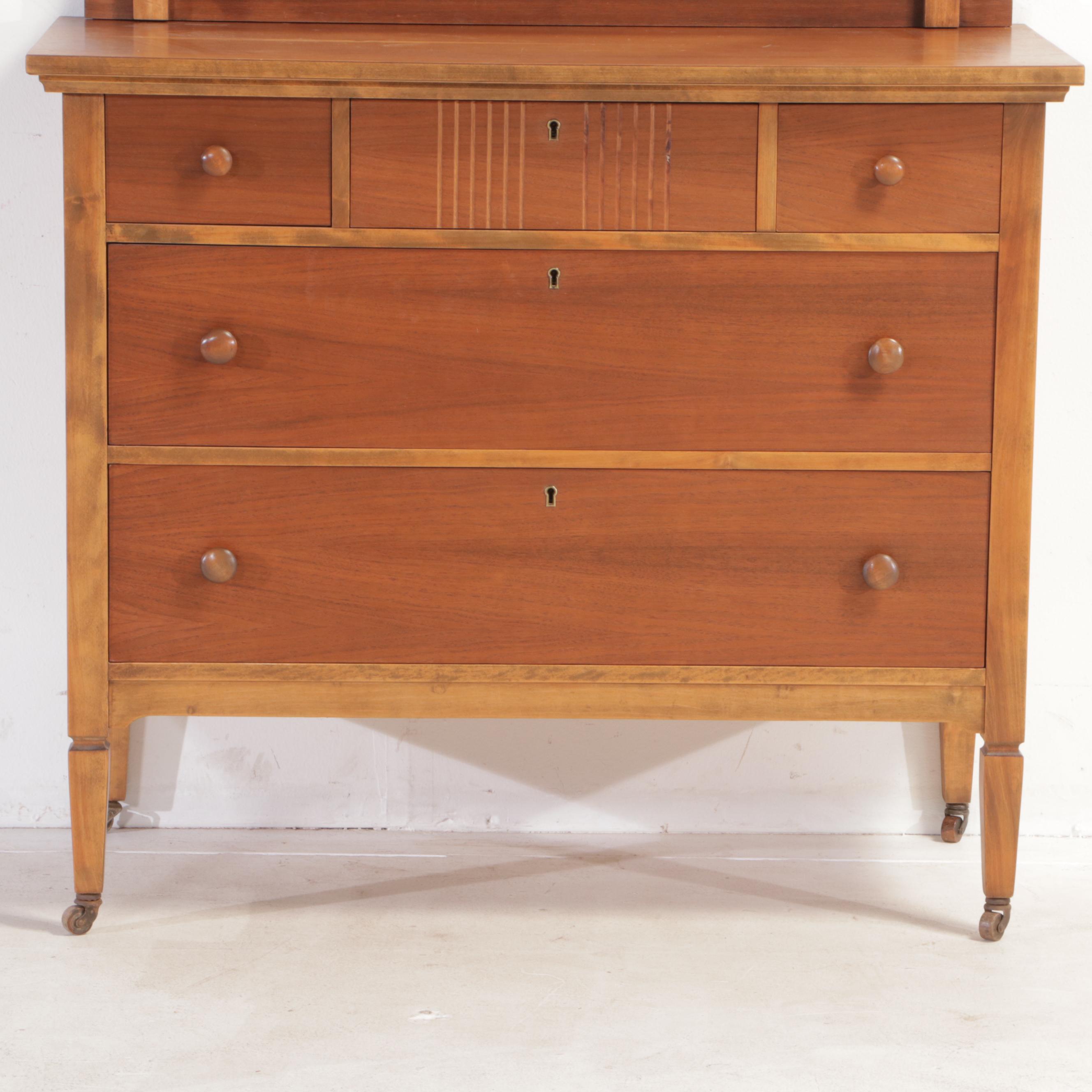Northern Furniture Company Federal Style Walnut Five-Drawer Dresser