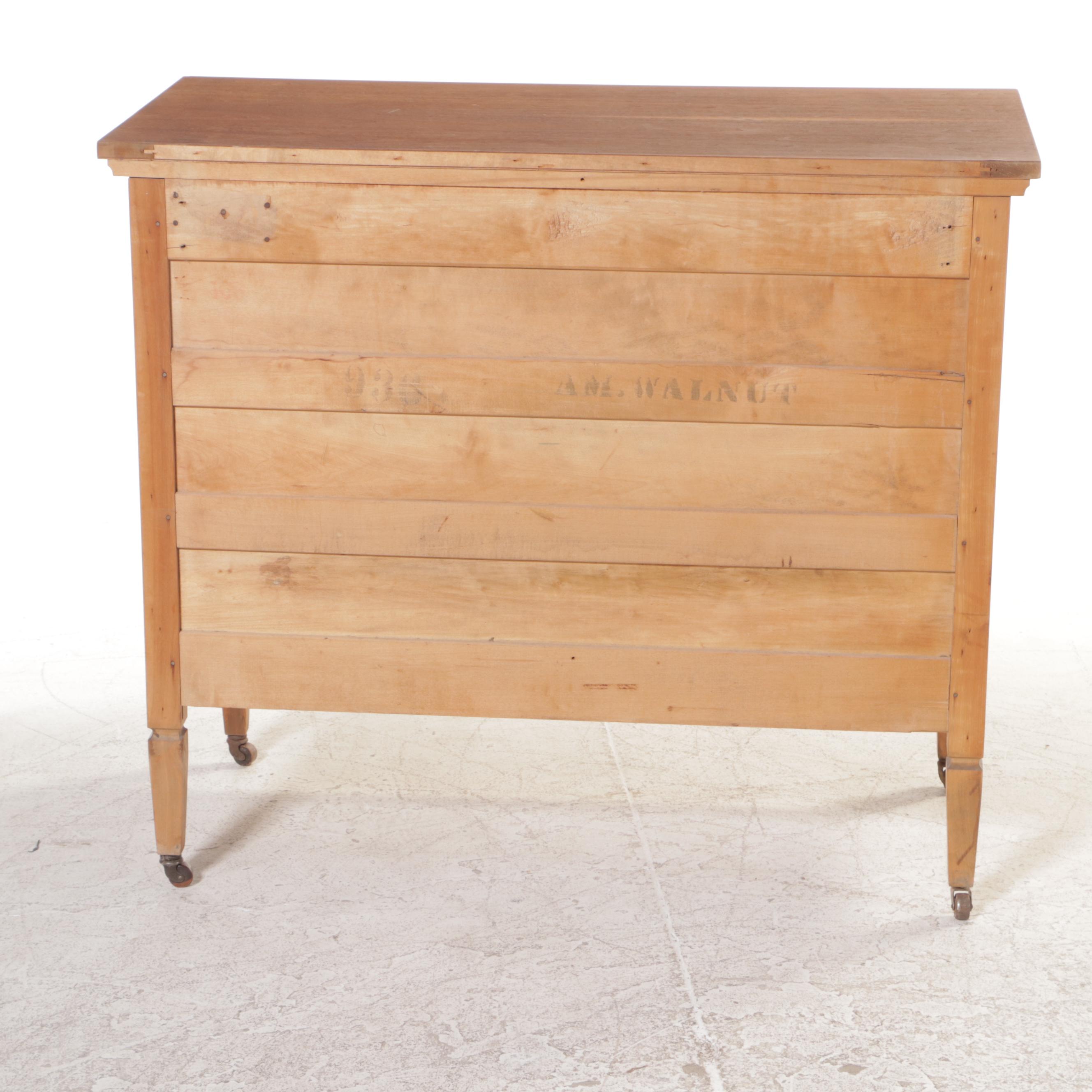 Northern Furniture Company Federal Style Walnut Five-Drawer Dresser