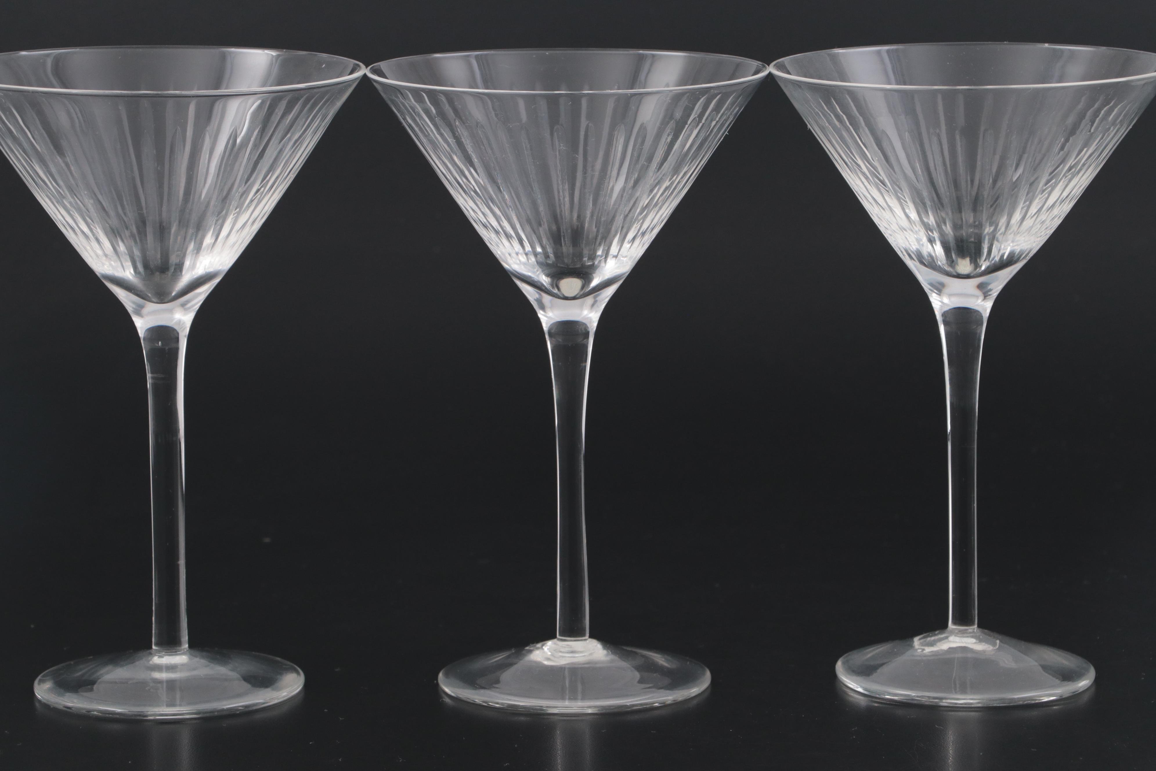 Crate & Barrel "Dazzle" Martini Glasses with Atlantis Wine Glasses