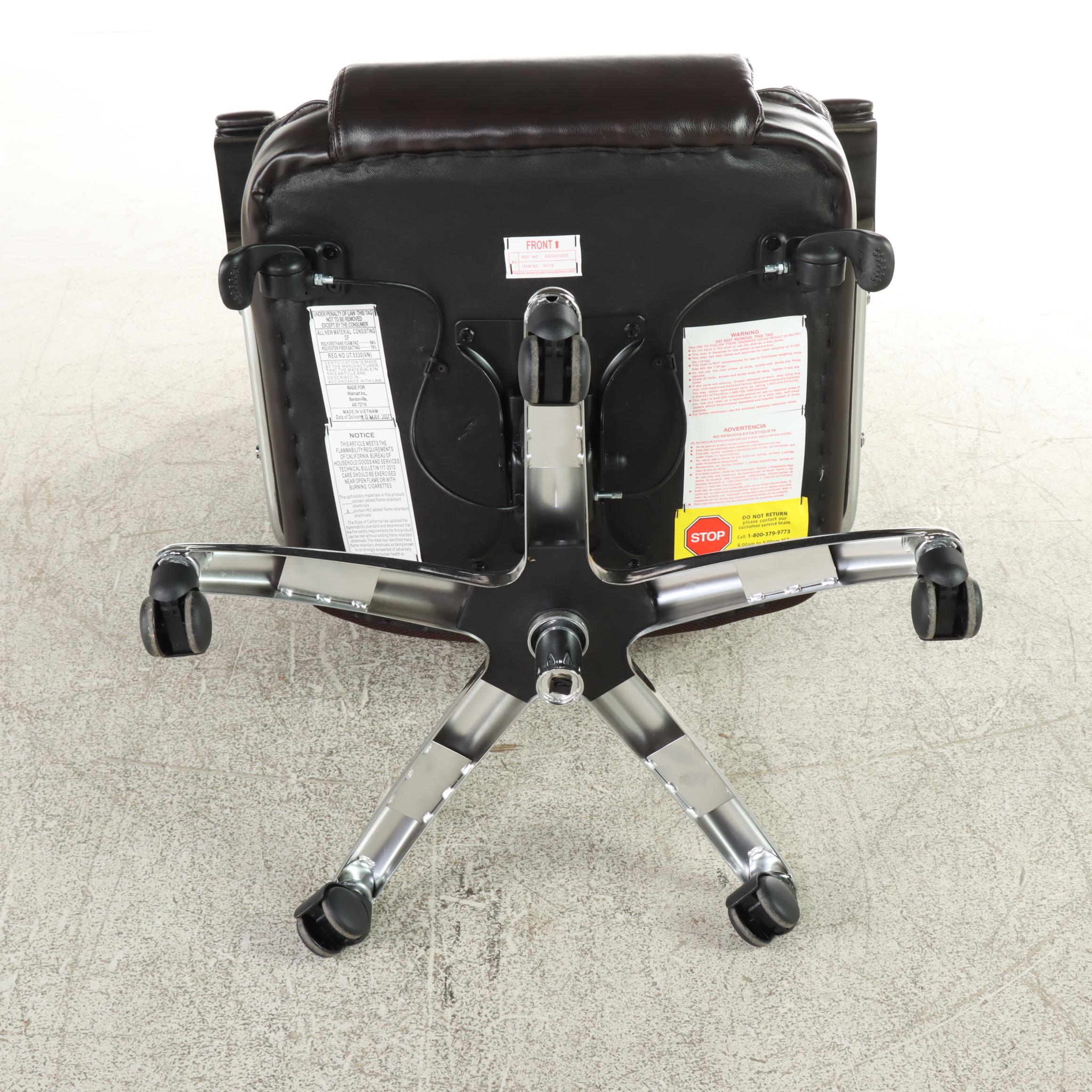 Serta Vinyl Upholstered and Chromed Metal Executive Armchair