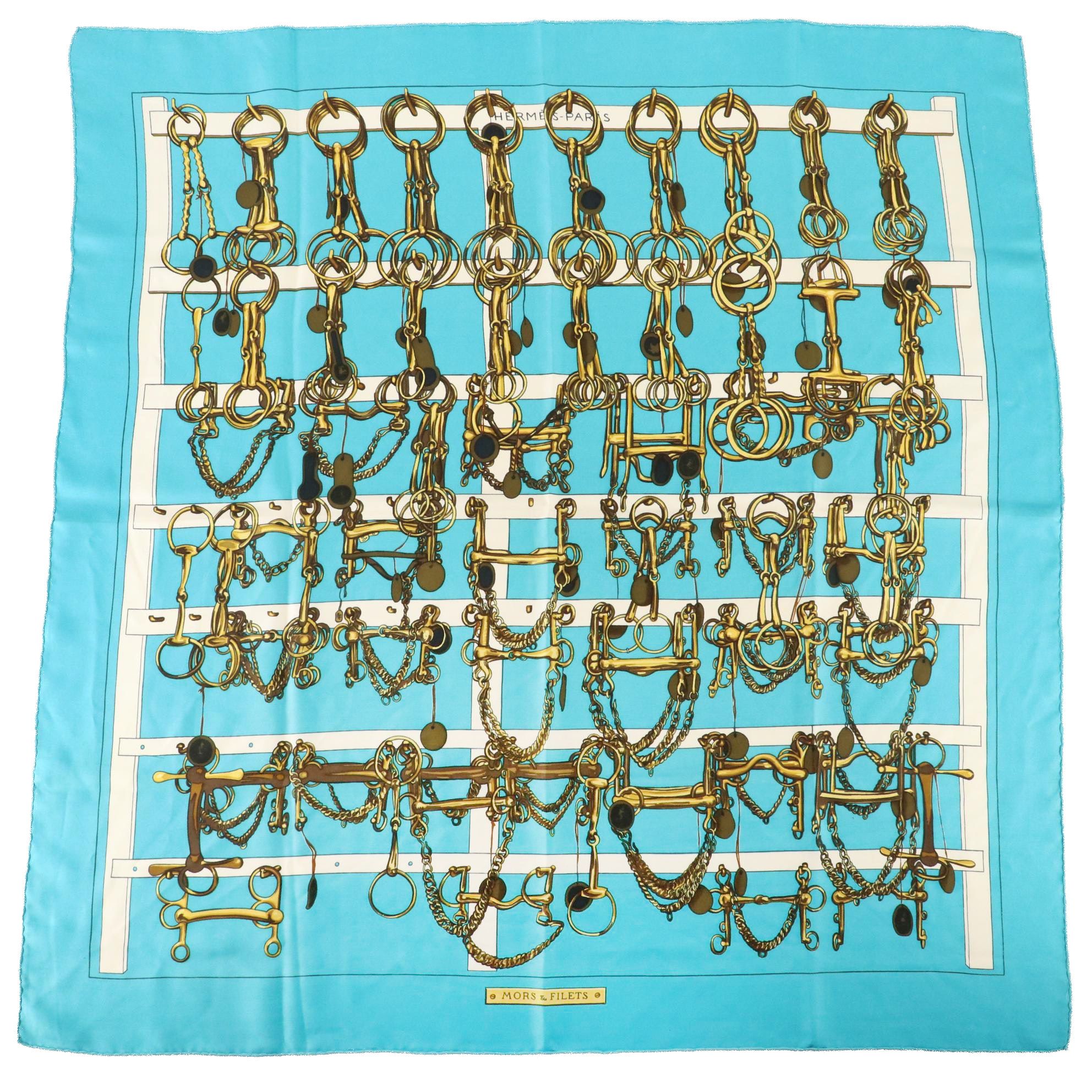 Hermès "Mors et Filets" Silk Twill Scarf 90